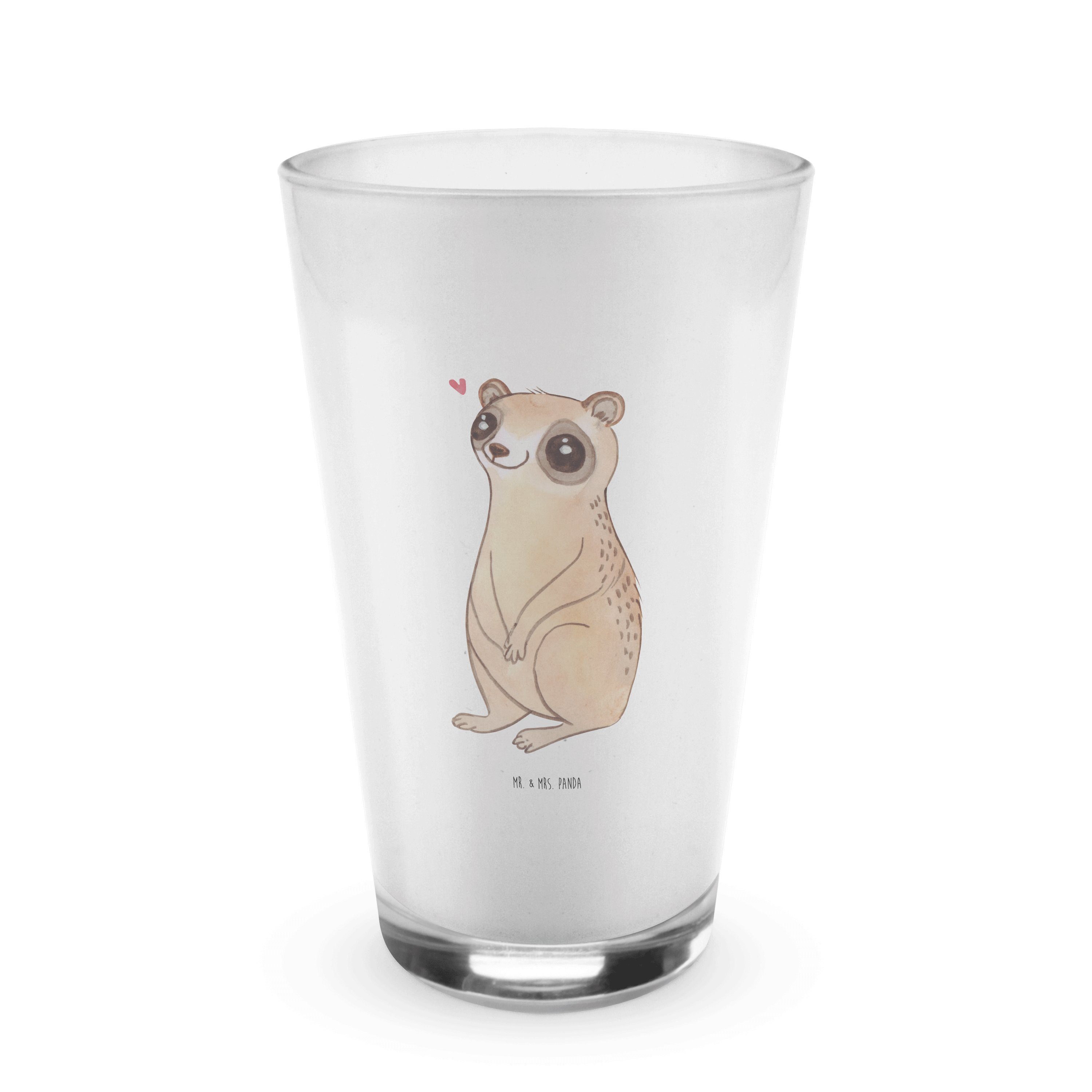 Glas Plumplori Glücklich - Transparent - Geschenk, lustige Sprüche, Tiere