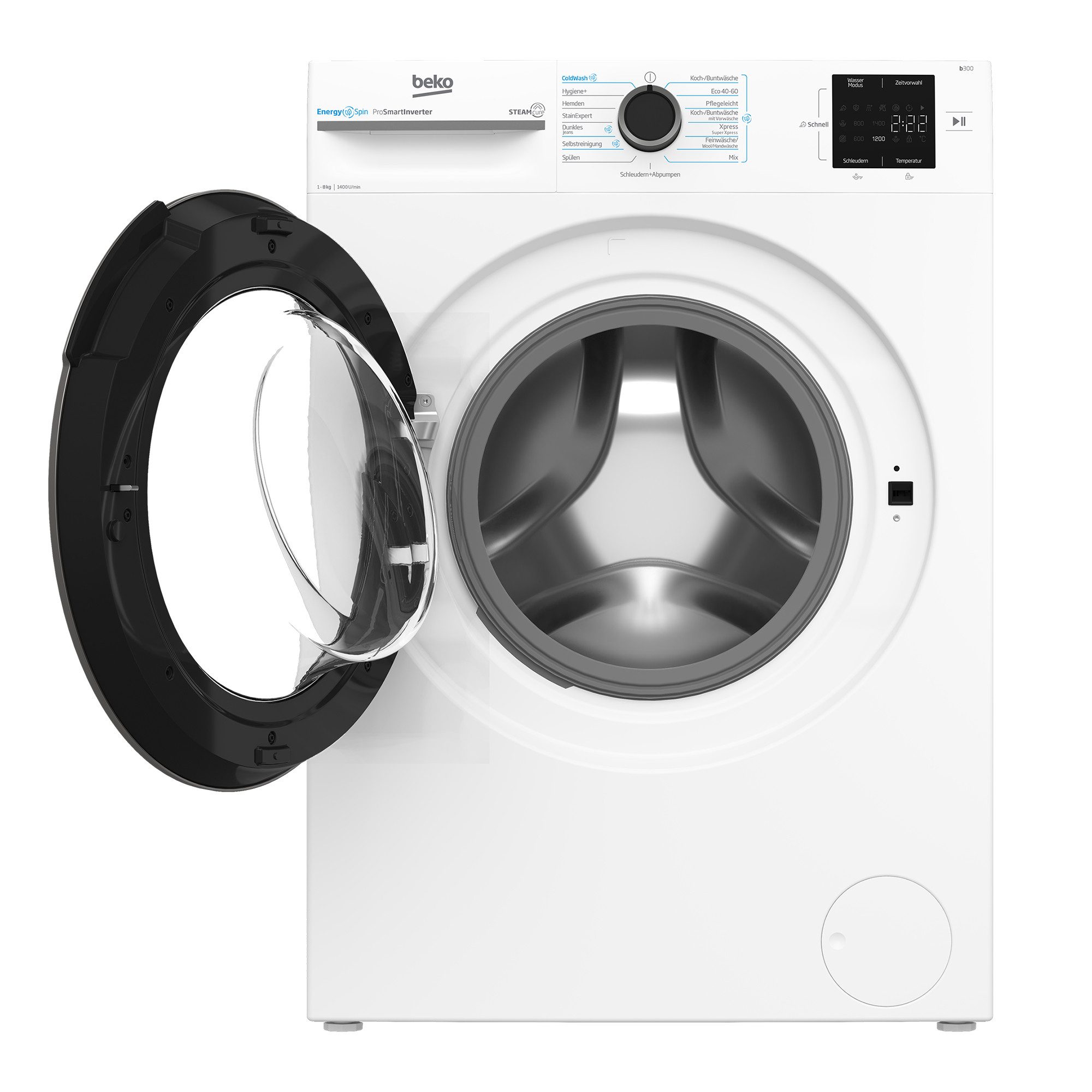 BEKO Waschmaschine BM3WFU4841W1, 8 kg, 1400 U/min, EnergySpin- bis zu 35% sparsamer