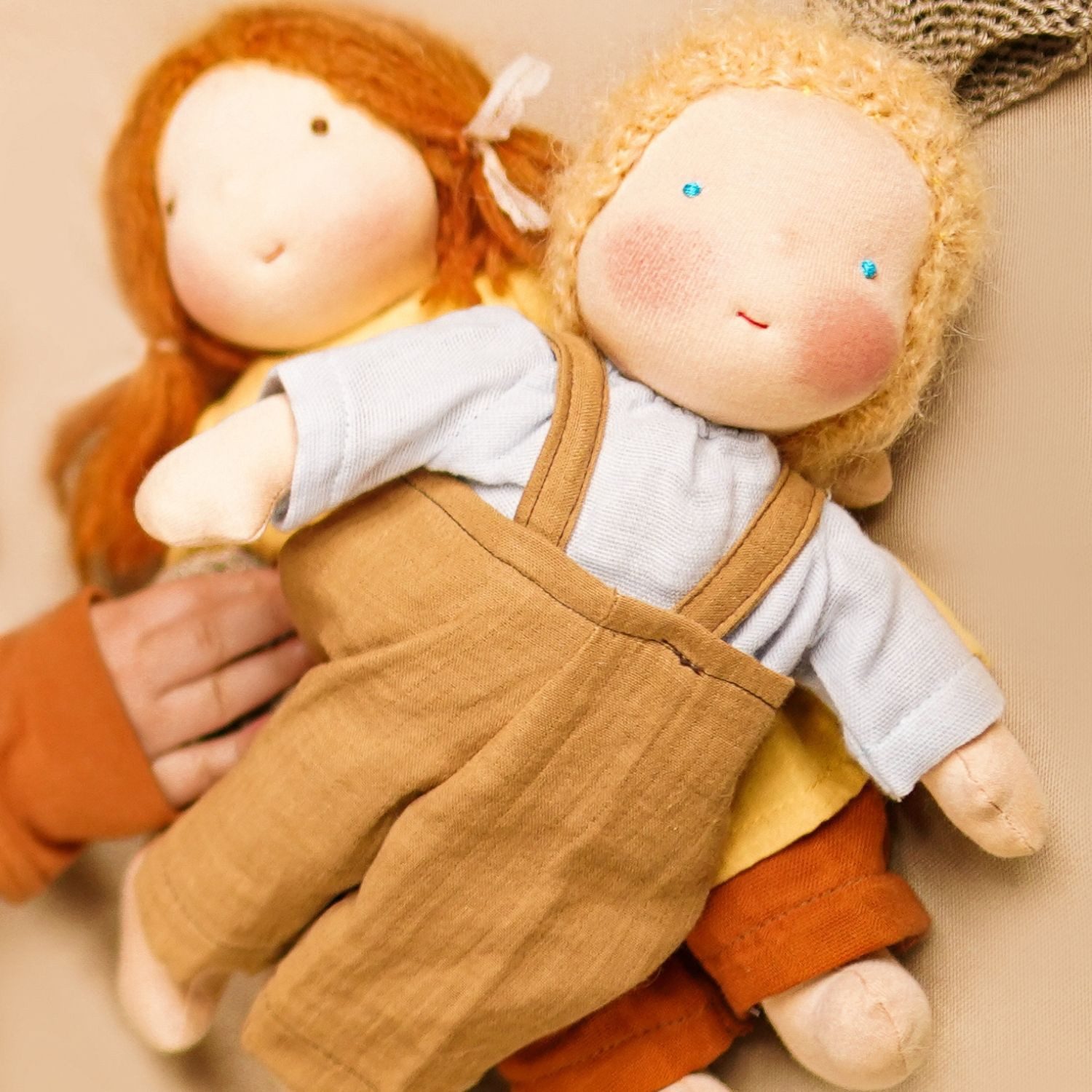 Chimpytoys Stoffpuppe Waldorf-Stoffpuppe aus Bio-Baumwolle, handgefertigt, Waldorfpuppe,Naturpuppe,Biostoffpuppe,Waldorf Art,Biospielzeug