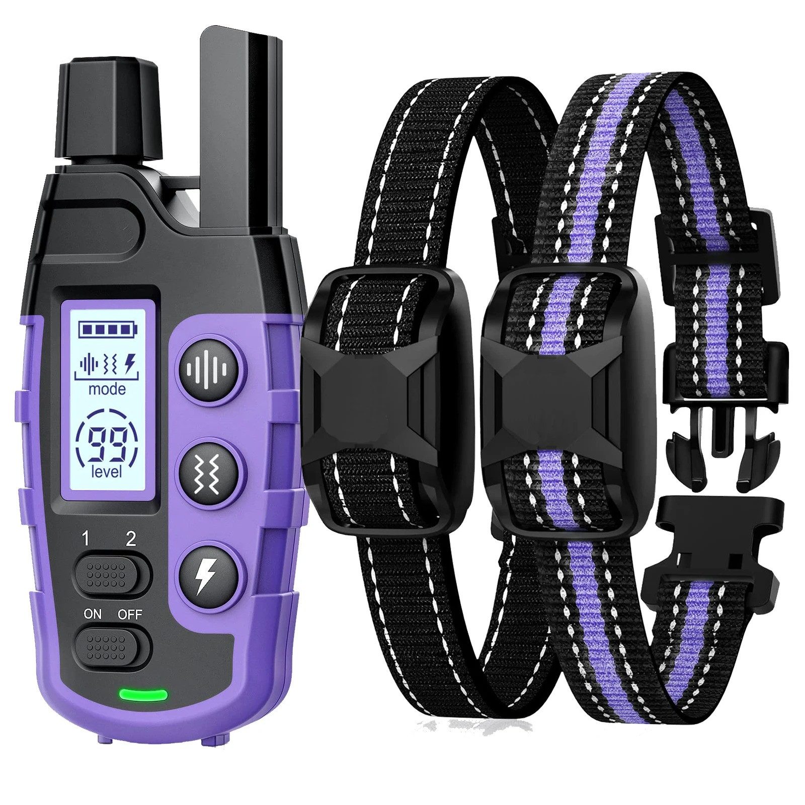 Athlix Hundeleine Elektrisches Hundetrainingshalsband mit Fernbedienung Wasserdicht, (2-tlg), Vibrationen zum Training von Hunden