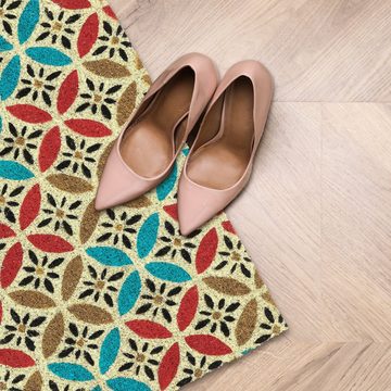Fußmatte Kokos Fußmatte mit orientalischem Muster, relaxdays, Höhe: 15 mm