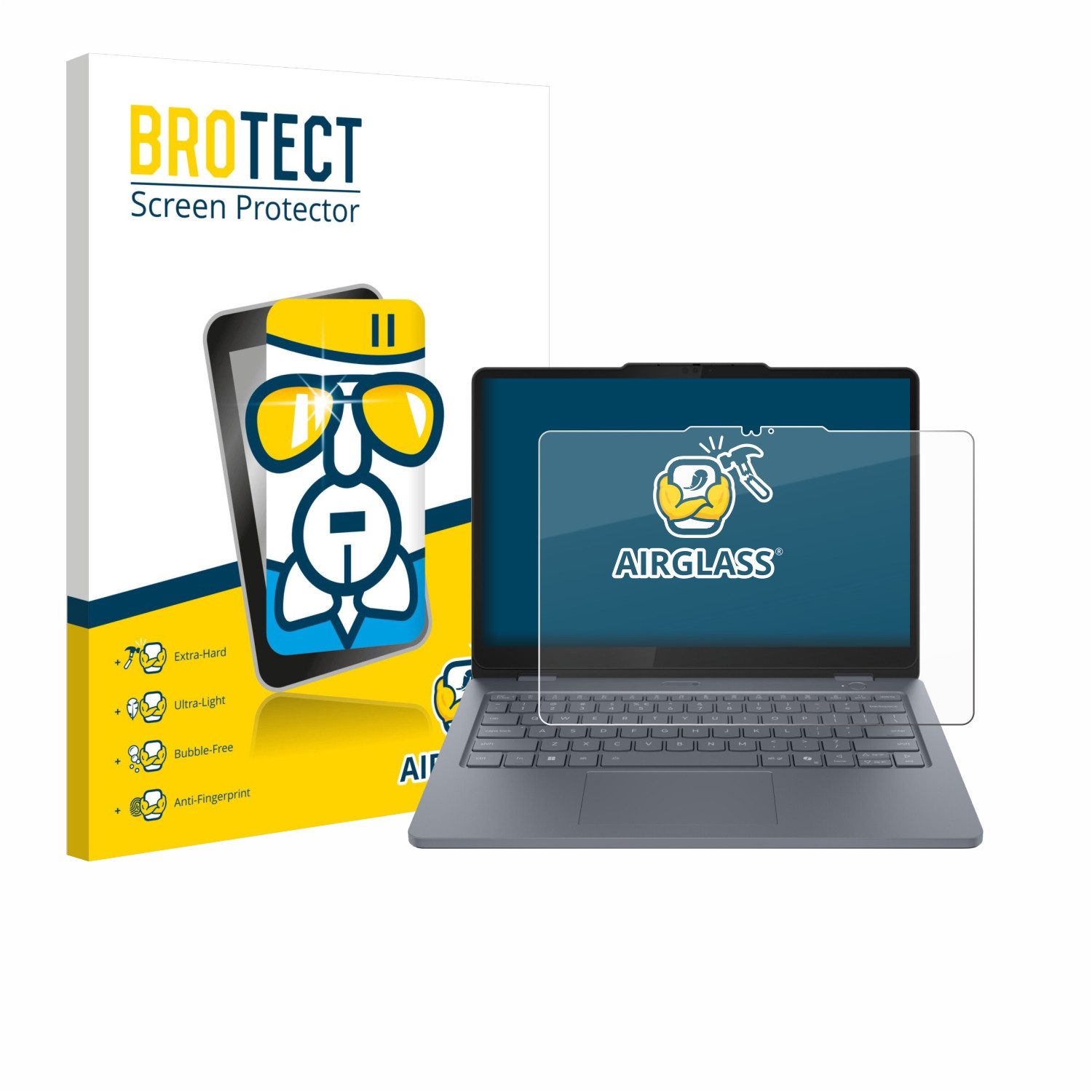 BROTECT Displayschutzglas Folie für Lenovo 13w 2-in-1 Gen 3, Schutzfolie Glas Panzer Display Schutz klar