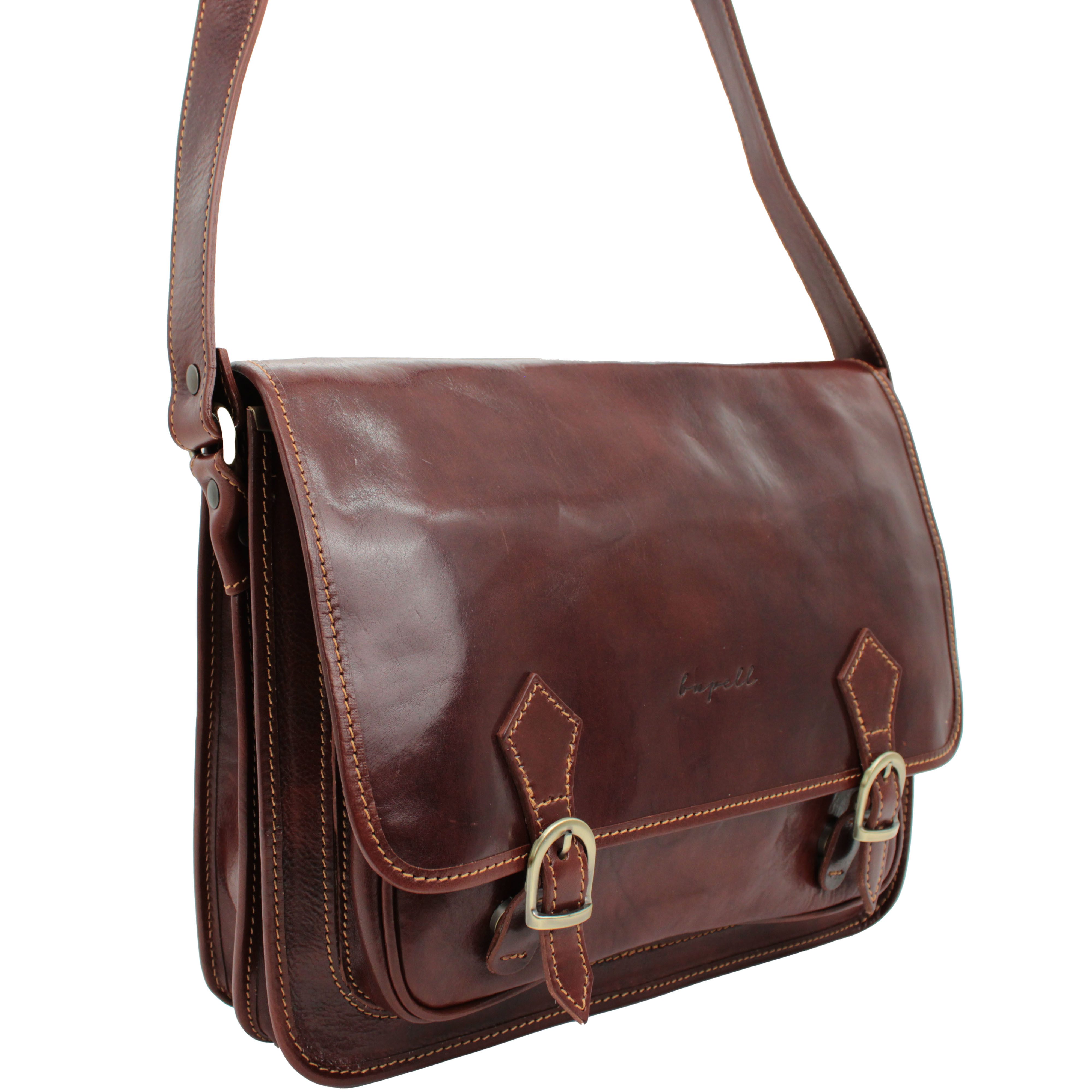 bupell Umhängetasche Nico, Umhängetasche Crossbody aus pflanzlich gegerbtem Leder