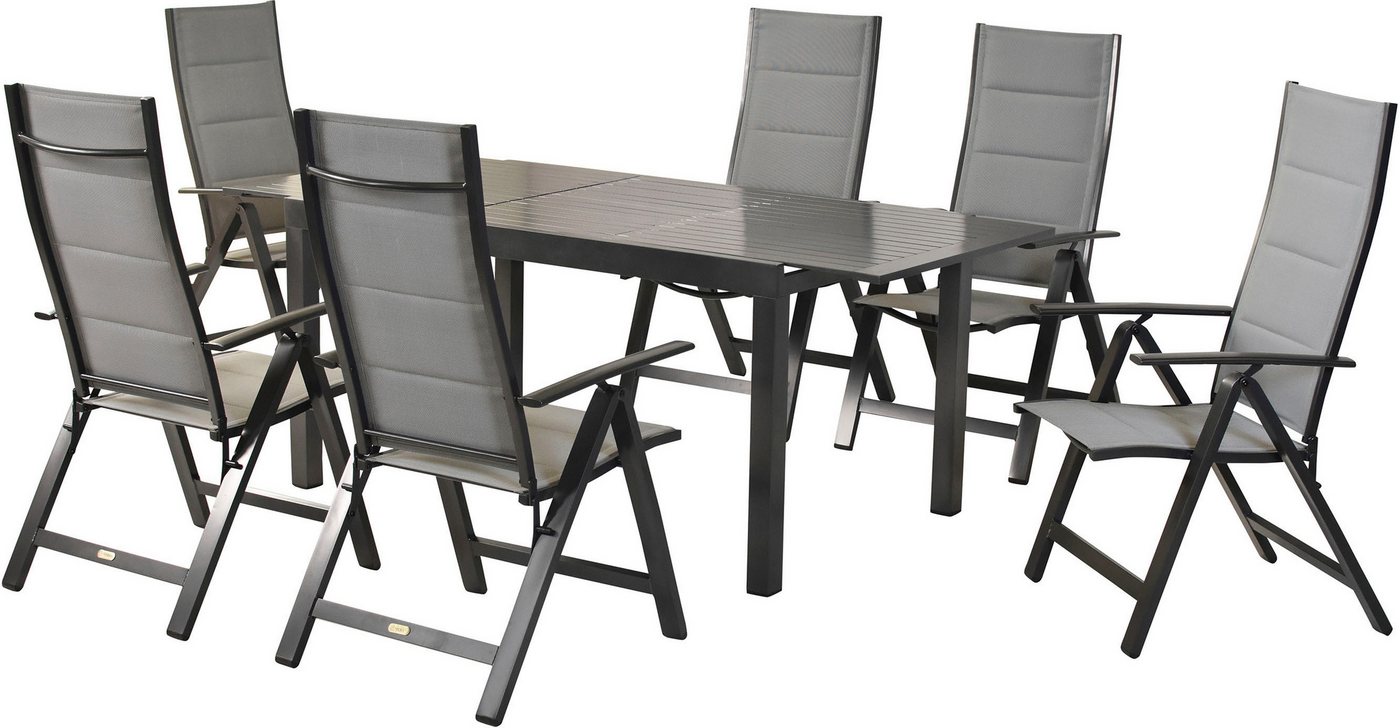 MERXX Garten-Essgruppe »Florenz«, (Set, 7-tlg), Tischplatte aus Aluminum