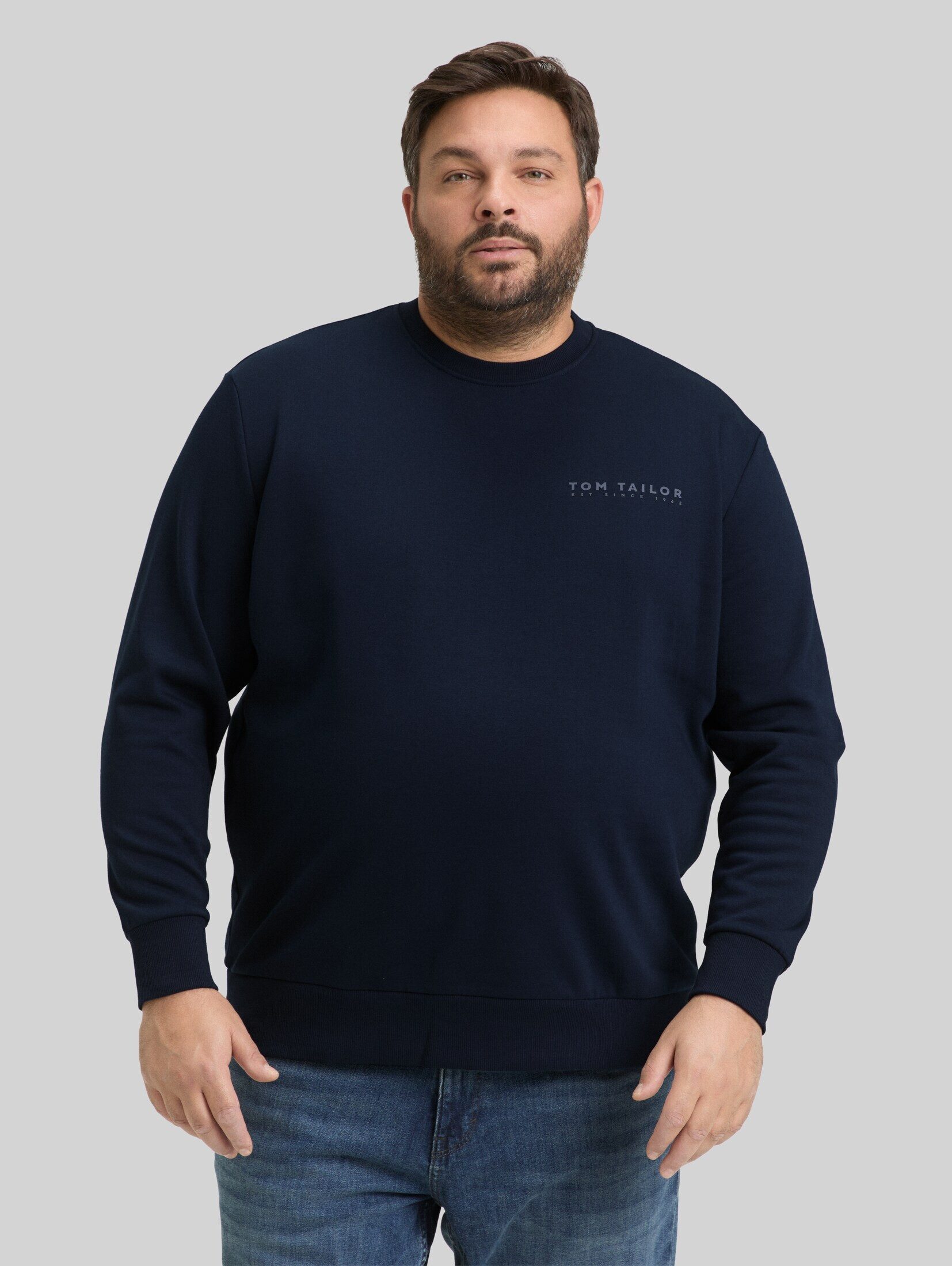 TOM TAILOR PLUS Sweatshirt Strick & Sweatshirts Plus Size - Sweatshirt mit Logo-Print