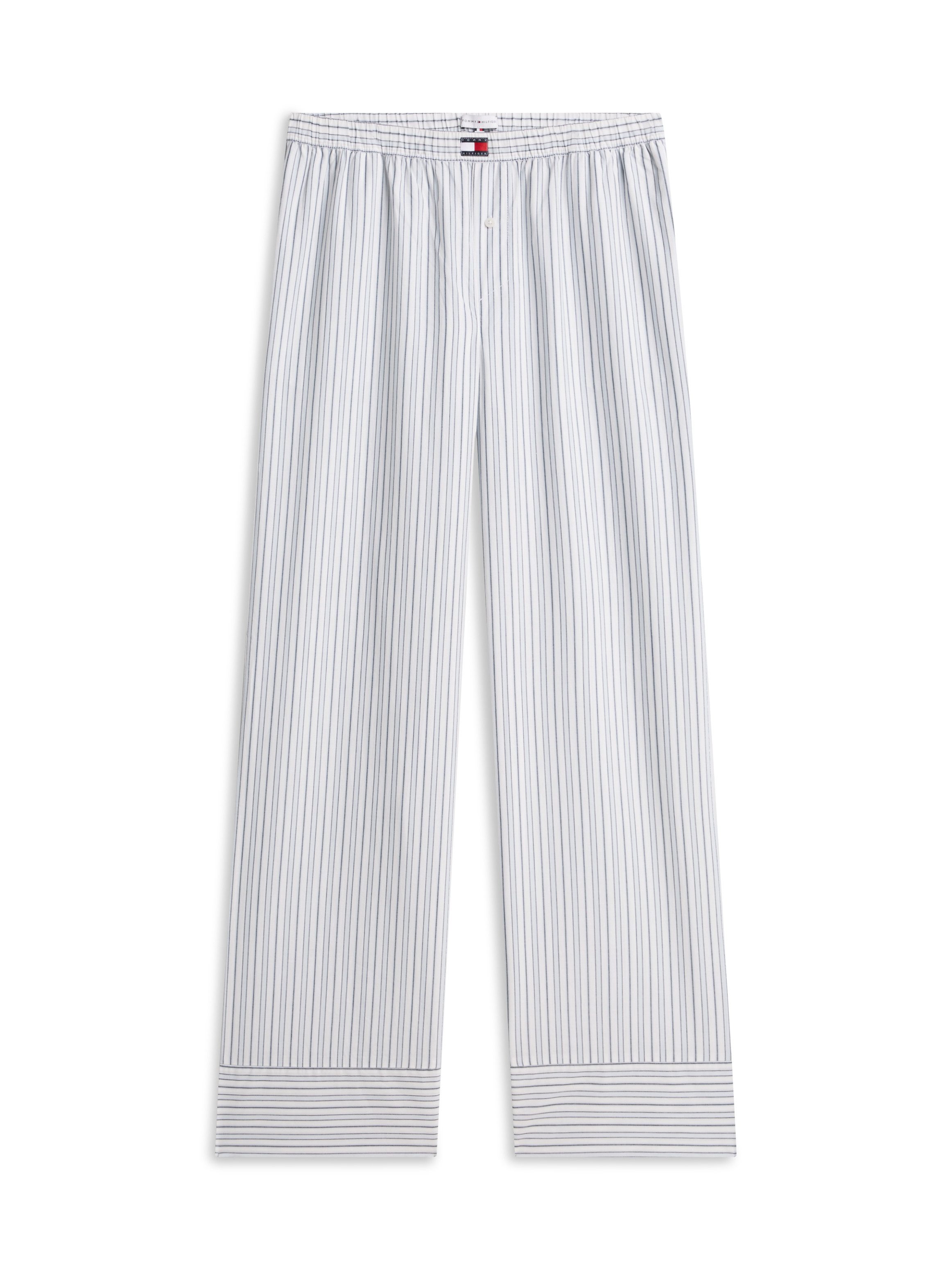 Tommy Hilfiger Underwear Pyjamahose POPLIN STRIPE PANTS mit Elastikbund mit Label-Aufnäher – Bild 5 von 5