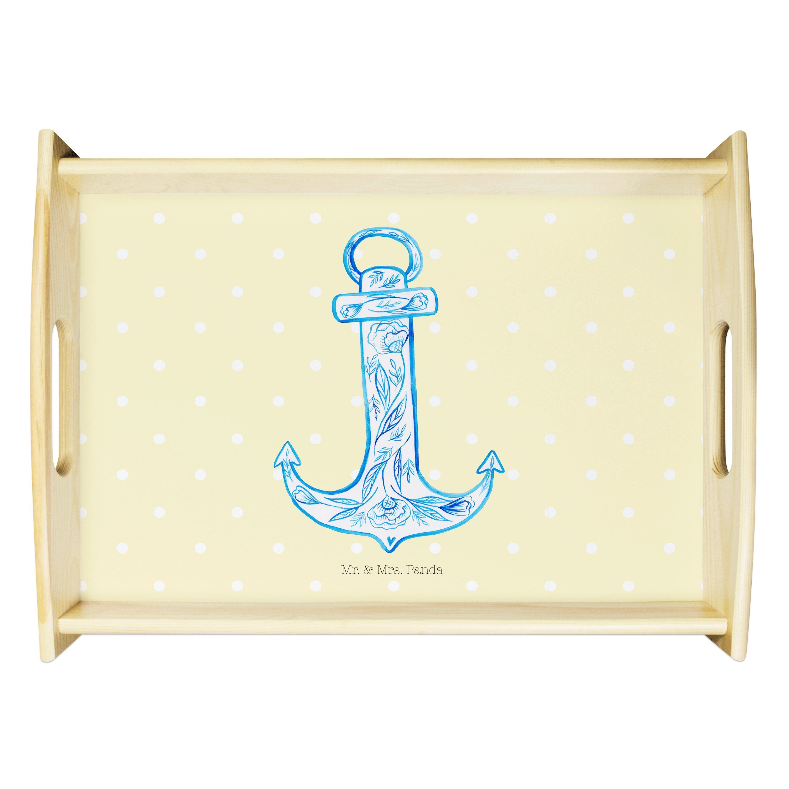 Mr. & Mrs. Panda Tablett »Anker Blau Gelb Pastell Geschenk, lustige