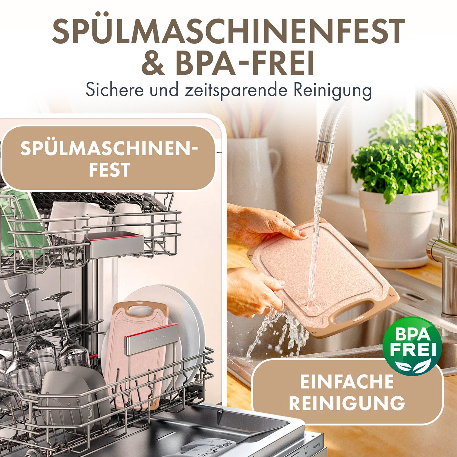 Blumtal Frühstücksbrett Blumtal Frühstücksbrettchen Kunststoff 25x15 im Set spülmaschinenfest, Kunststoff, (2-St) – Bild 4 von 5