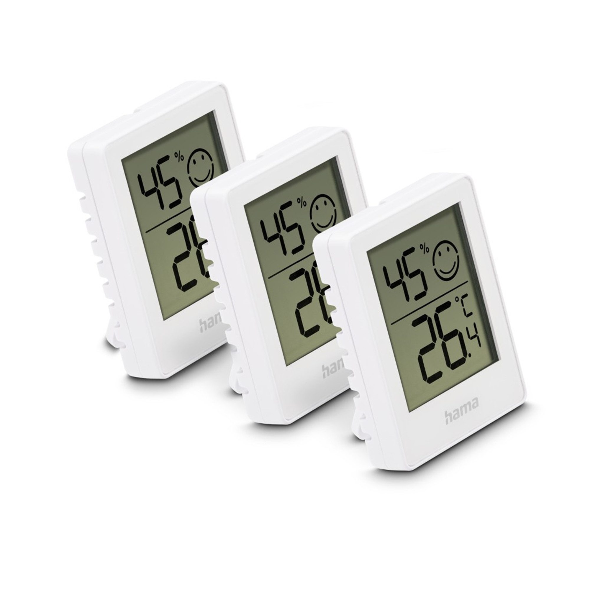 Hama Raumthermometer Hygrometer 3er-Set für Temperatur Raumklima Luftfe, 7-tlg.