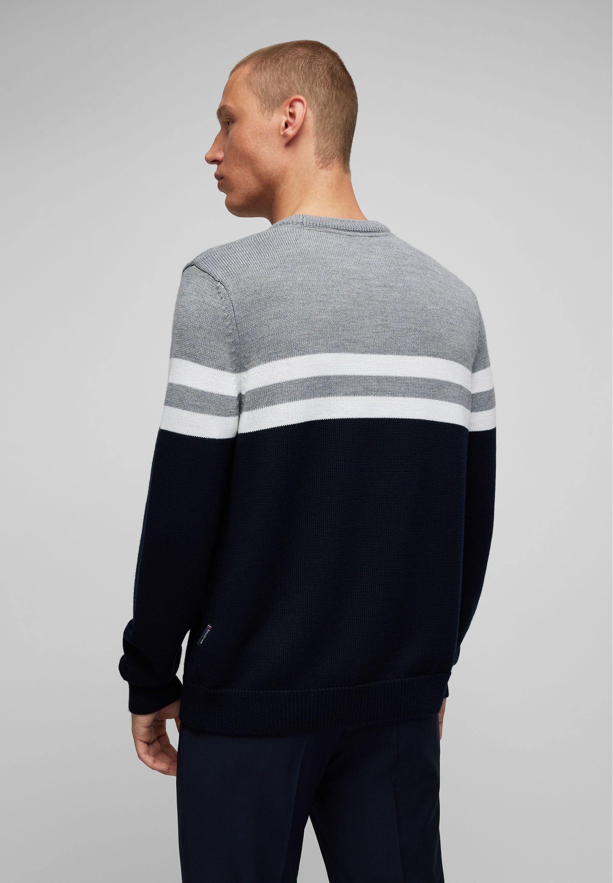 HECHTER PARIS Rundhalspullover Im Color-Blocking-Design