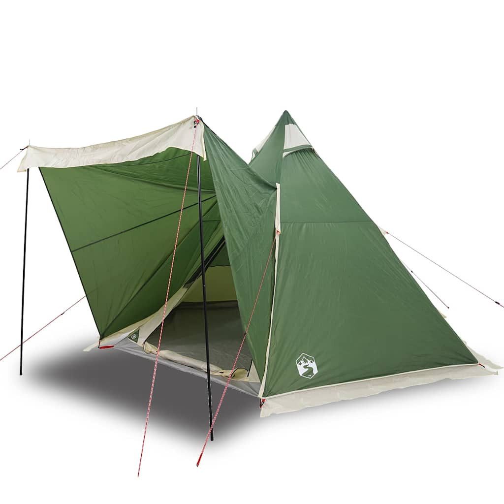 vidaXL Tipi-Zelt Tipi-Familienzelt 6 Personen Grün Wasserdicht, (1 tlg)