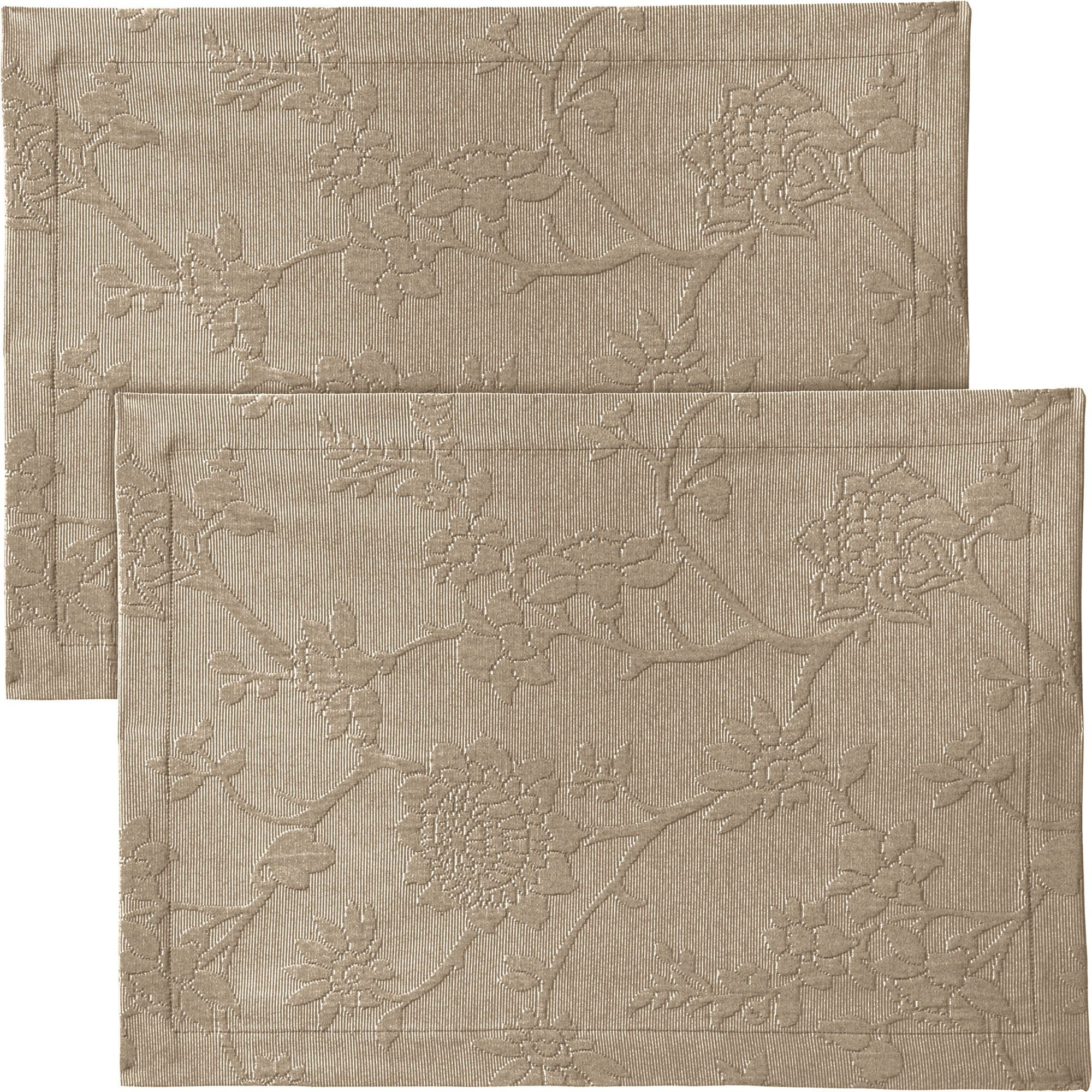Erwin Müller Platzset Tischset "Arnsberg" 2er-Pack, bügelleicht Uni/Blumen