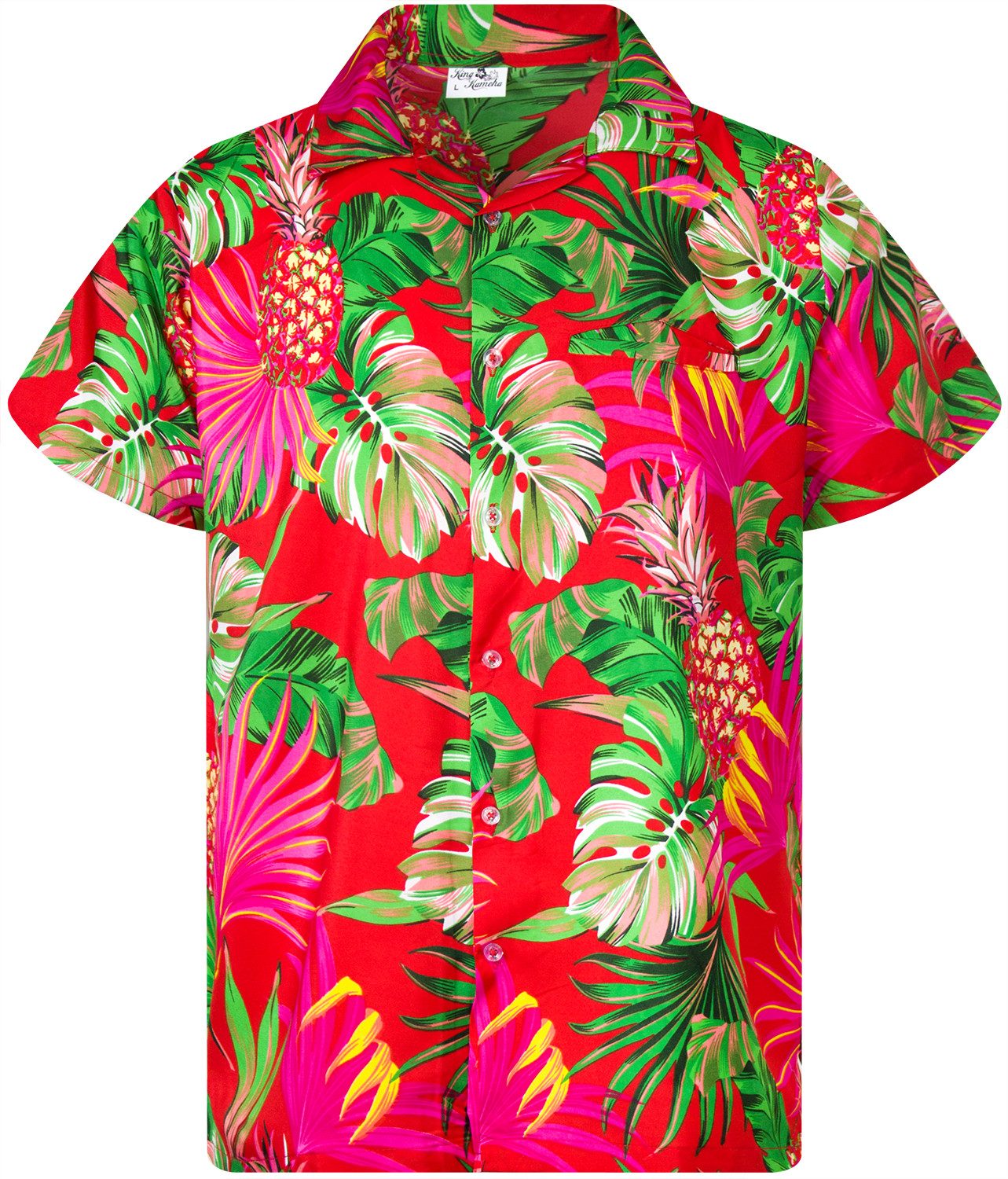 King Kameha Hawaiihemd Pineapple Leaves Funky Hawaii-Hemd Kurzarm Front-Tas günstig online kaufen