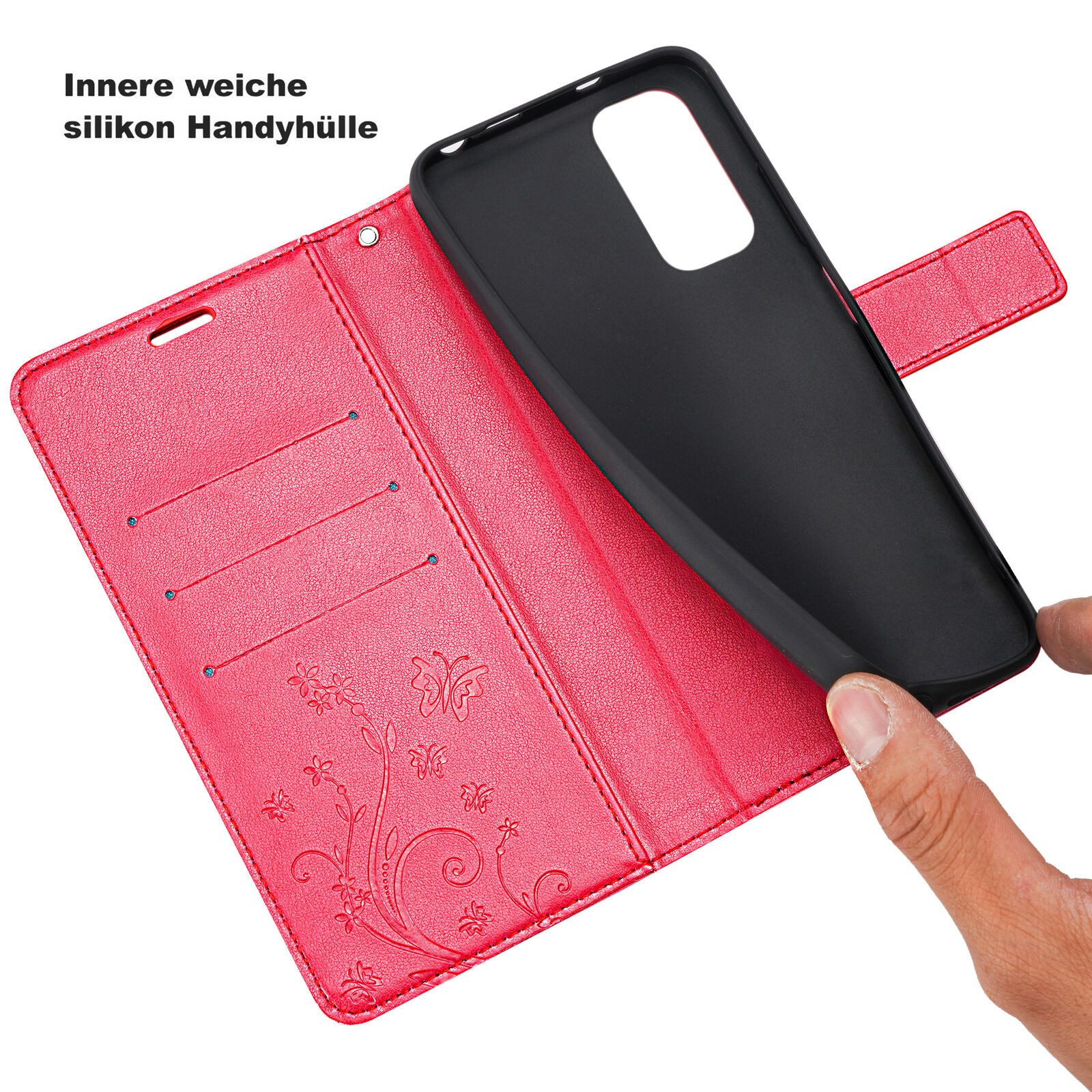 betterfon Handyhülle Handytasche für Xiaomi Redmi Note 11 / 11S 4G Schutzhülle Klapphülle, Bookstyle-Hülle: Magnetverschluss 3 Kartenfächer & Standfunktion – Bild 4 von 5