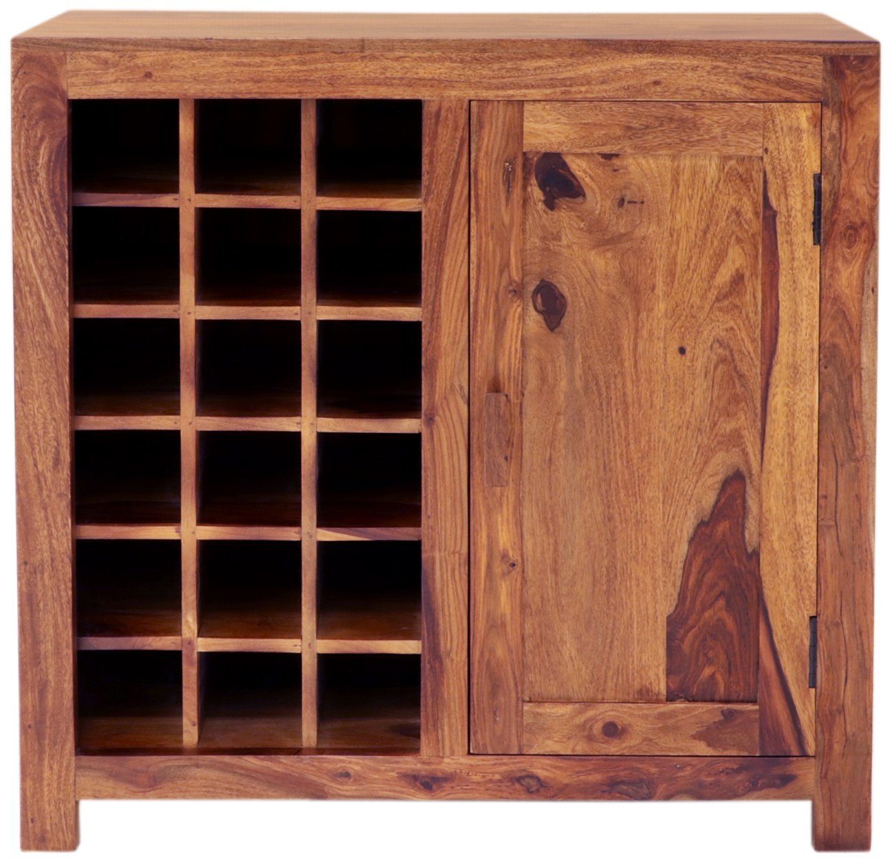 Indischesmoebelhausde Barschrank Barschrank Sheesham-Massivholz 90x90x45 indischem aus Kali