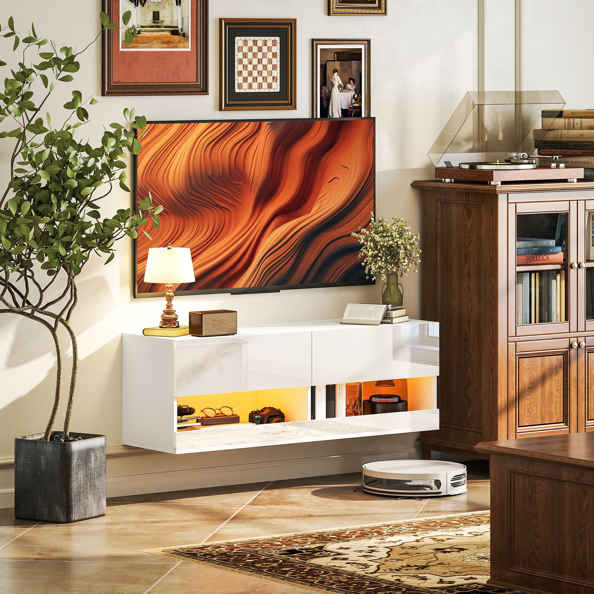 HOMCOM TV-Board TV-Hängeschrank mit bunter LED-Beleuchtung, günstig online kaufen
