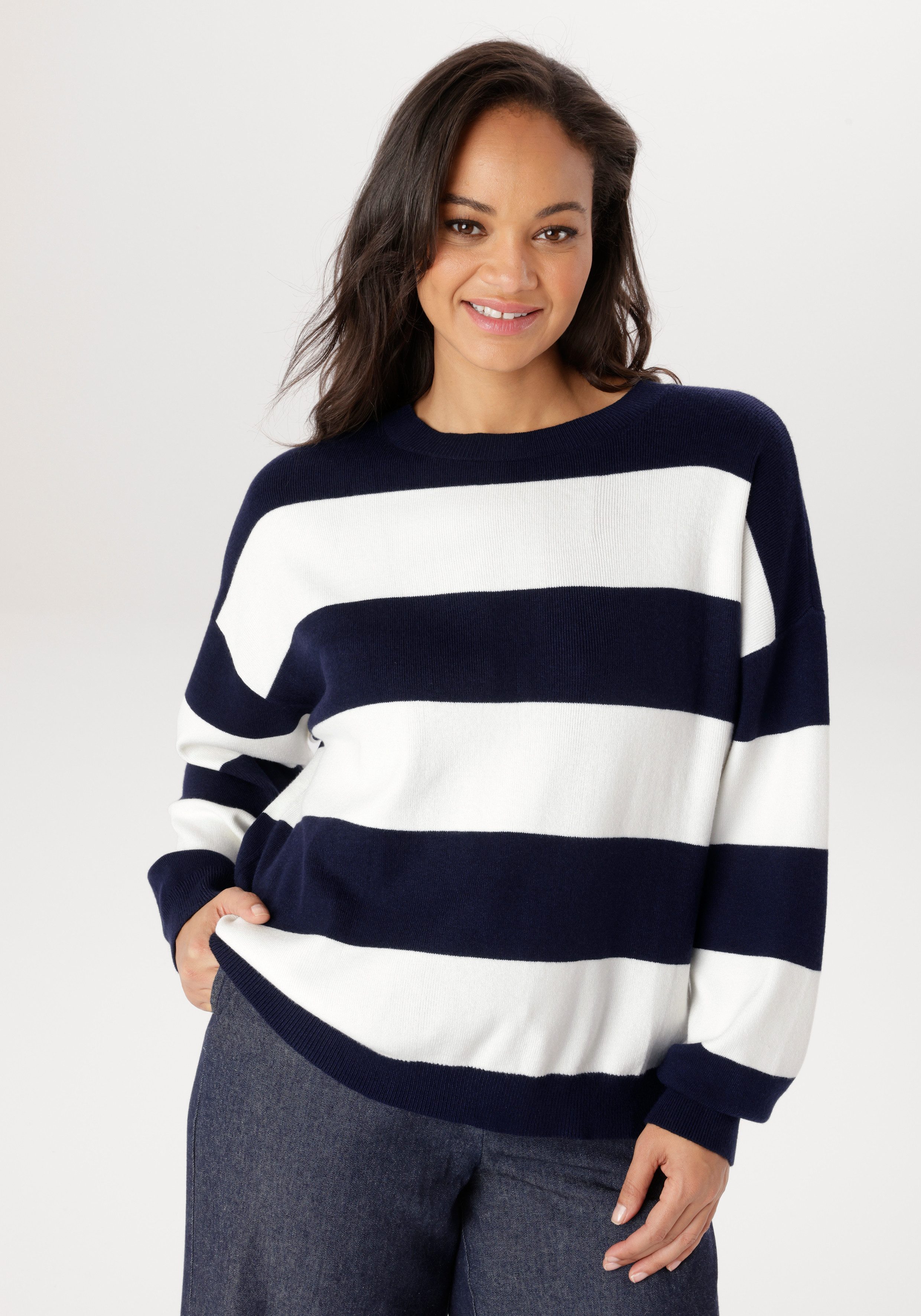 Aniston PLUS Strickpullover im Streifen-Dessin - NEUE KOLLEKTION. € 39,99, (€ 39,99 pro 1 Stk).