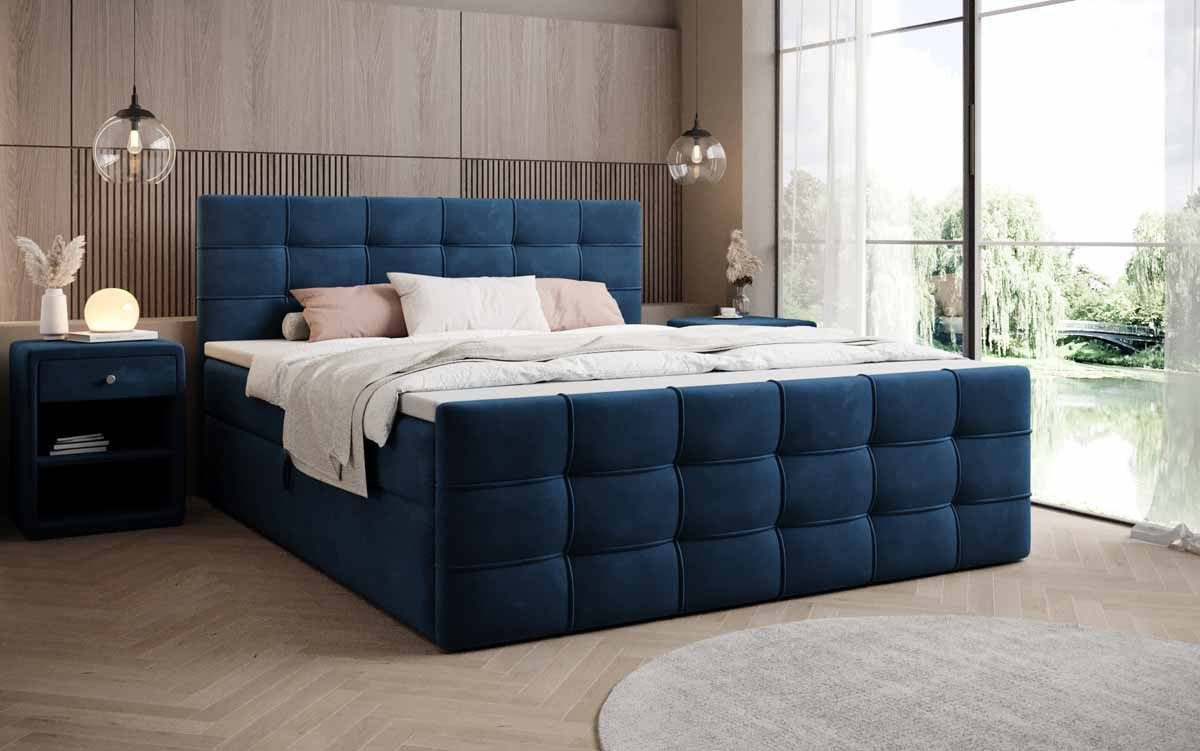 Luxusbetten24 Boxspringbett Luxor Samt, mit Stauraum günstig online kaufen