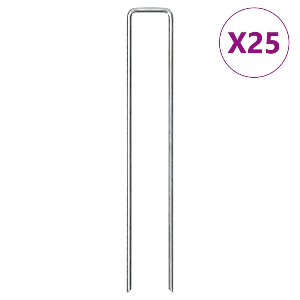 vidaXL Schaukelanker Bodenanker 25 Stk. U-Form 20x4 cm Verzinkter Stahl, (25-St)