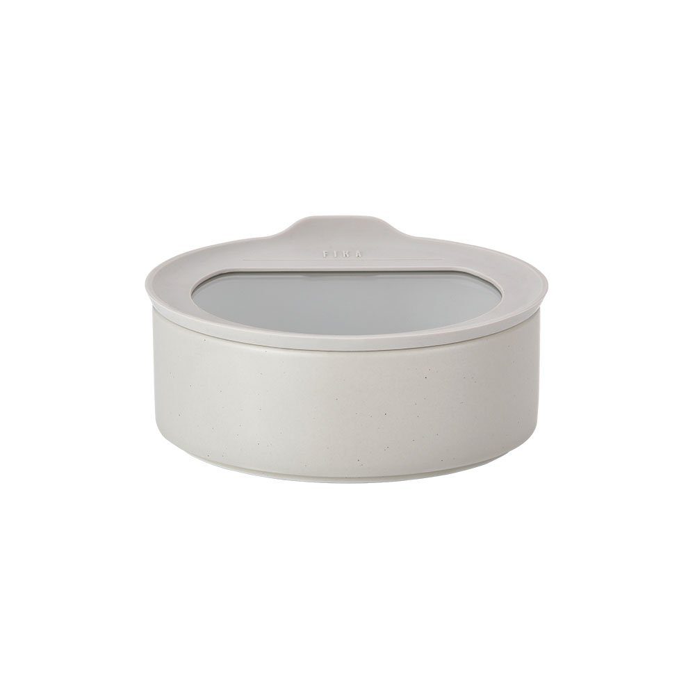 NEOFLAM® Vorratsdose FIKA One Keramik Vorratsdose 700ml - Stone White, Keramik, Silikon, (1-tlg)