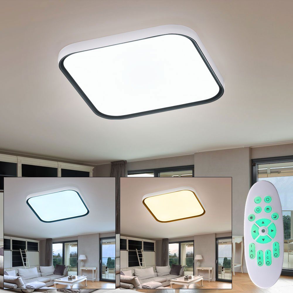 LED Deckenleuchte, Fernbedienung Warmweiß, mit etc-shop dimmbar Deckenlampe Deckenleuchte LED LED-Leuchtmittel Tageslicht verbaut, fest