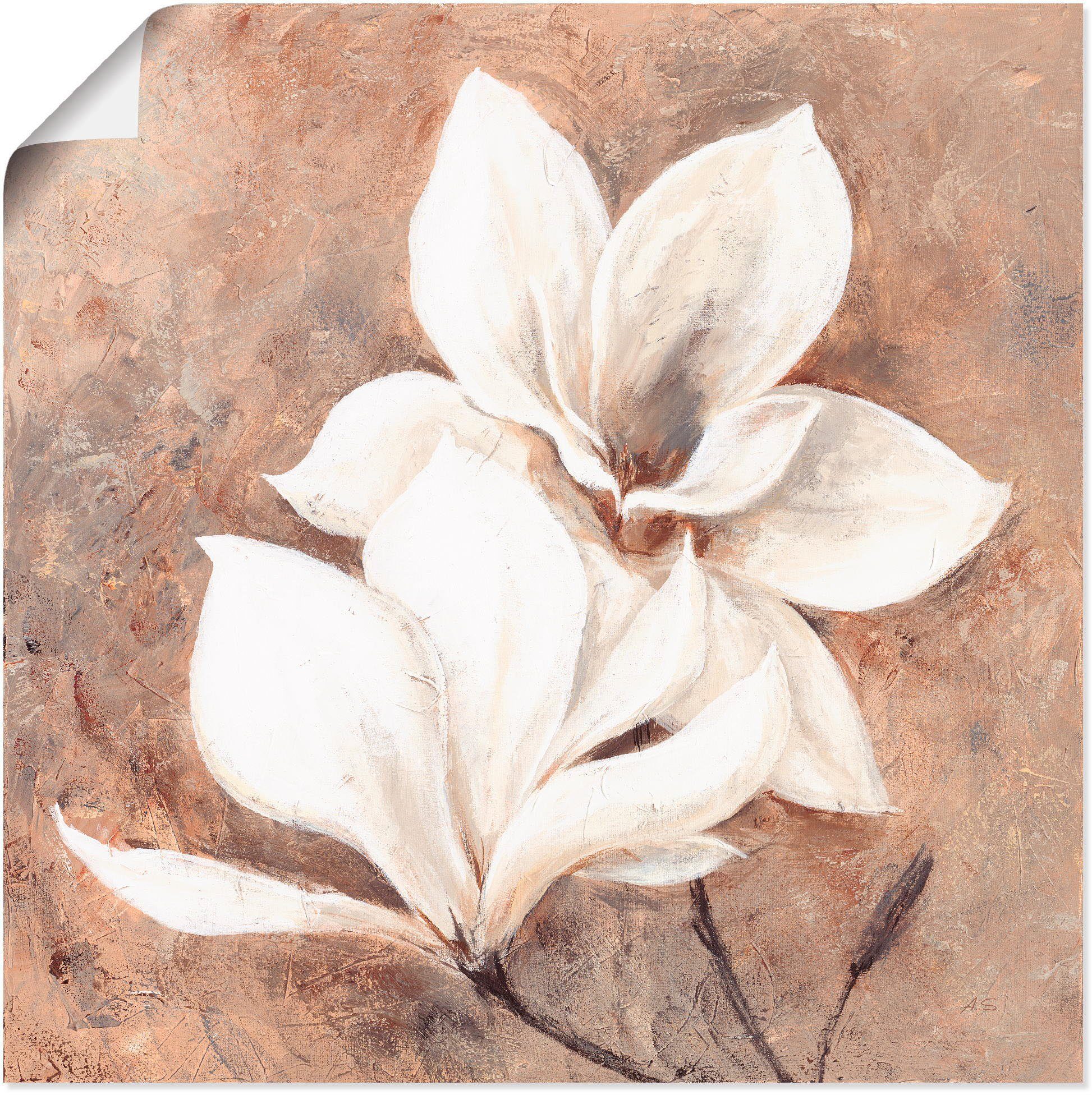 Wandaufkleber als Leinwandbild, Klassische Magnolien, Größen Wandbild Blumen oder Alubild, versch. (1 Artland St), in Poster