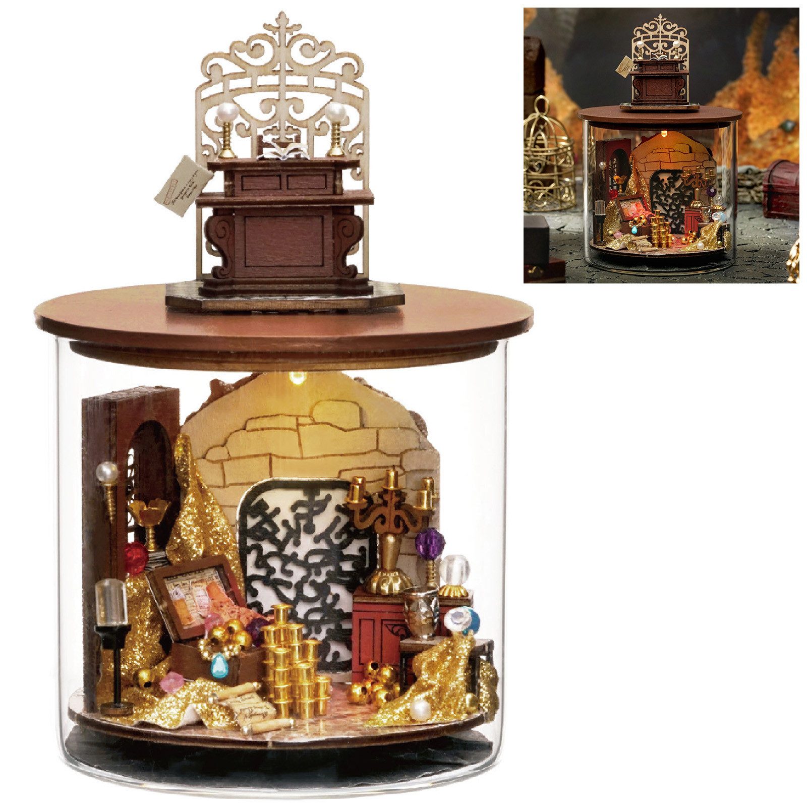 MODFU 3D-Puzzle Puppenhaus Miniaturhaus Holzbausatz Dekoration günstig online kaufen