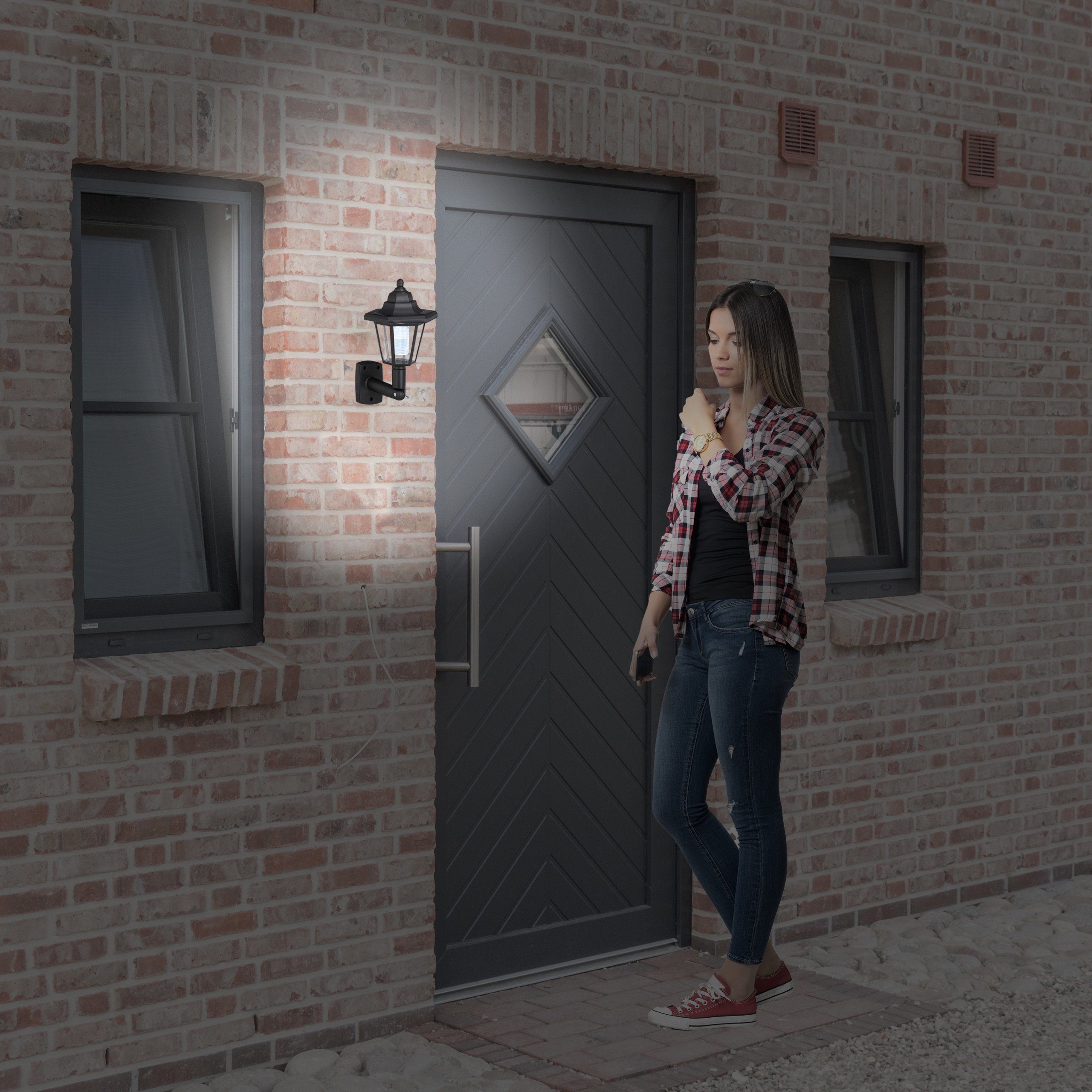 relaxdays Gartenleuchte 4 x Solar Wandlaterne günstig online kaufen