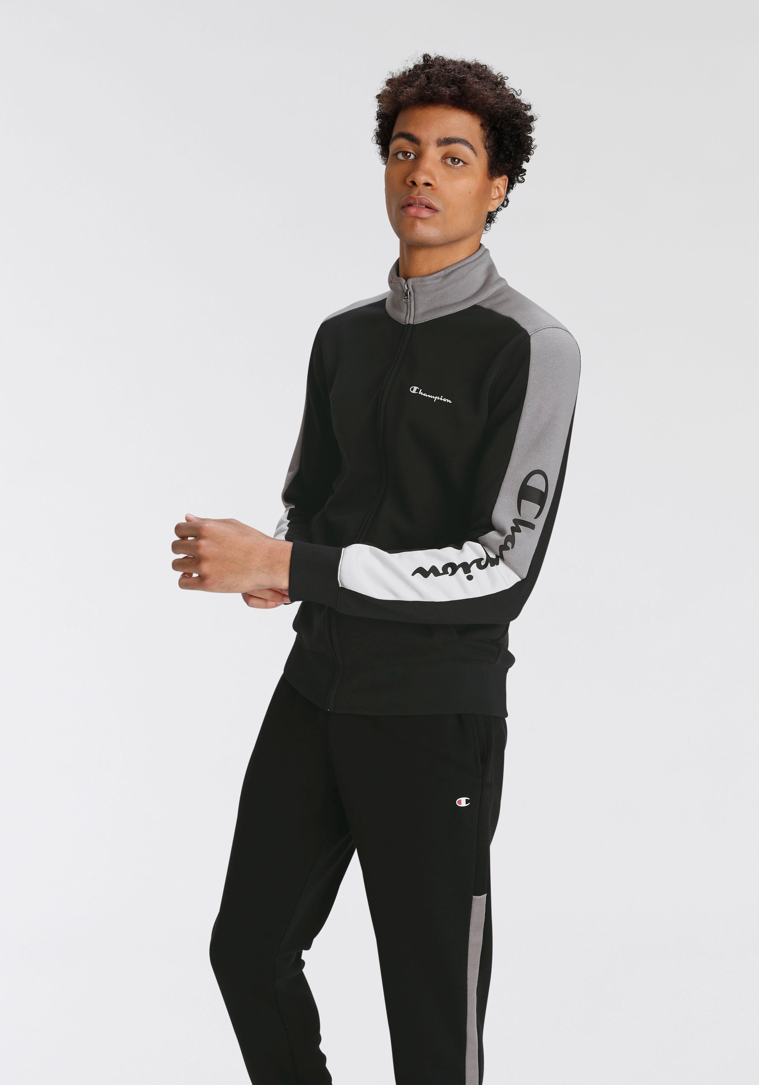 Champion Jogginganzug Zip 2-tlg) (Set, Full schwarz Suit