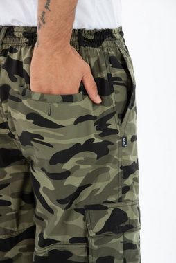 Kendindza Collection Cargohose Zipp Off Cargohose Dehnbund Arbeitshose Feldhose Bundeswehr Cargo Hose elastischer Gummibund, Tarnhose, Bundhose Camouflage