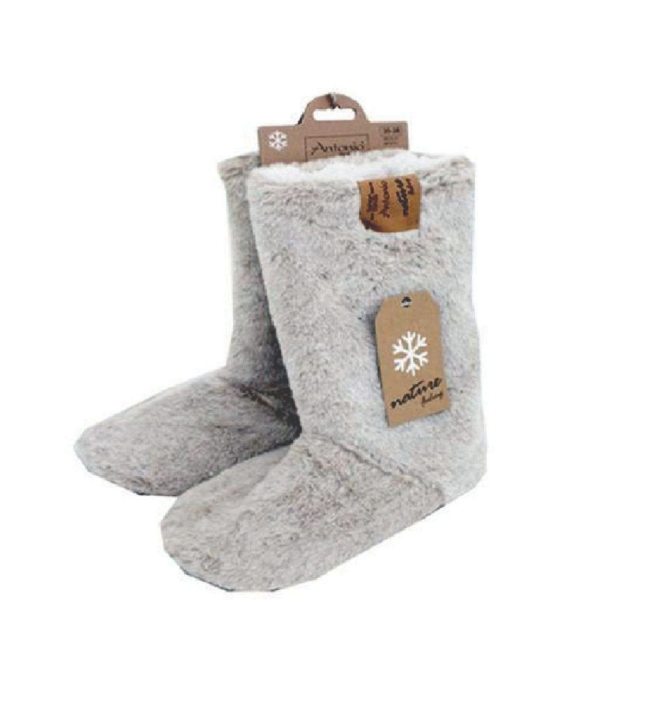 Antonio Haussocken Hausschuhe Hüttenschuhe Hüttensocken Plüsch Teddy ABS 39-42 Farbe: