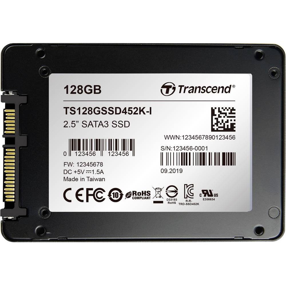 Transcend SSD452K-I 2.5″ SATA SSDs TS128GSSD452K-I SSHD-Hybrid-Festplatte (128 GB)