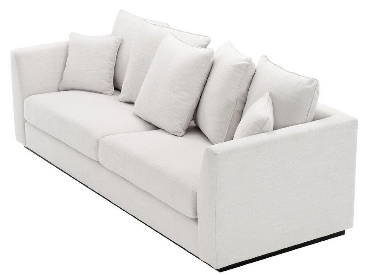 - - Sofa Padrino Luxus Casa Sofa Wohnzimmer / Weiß Couch x 100 Wohnzimmer Kissen Möbel Schwarz H. 90 7 x mit cm 255