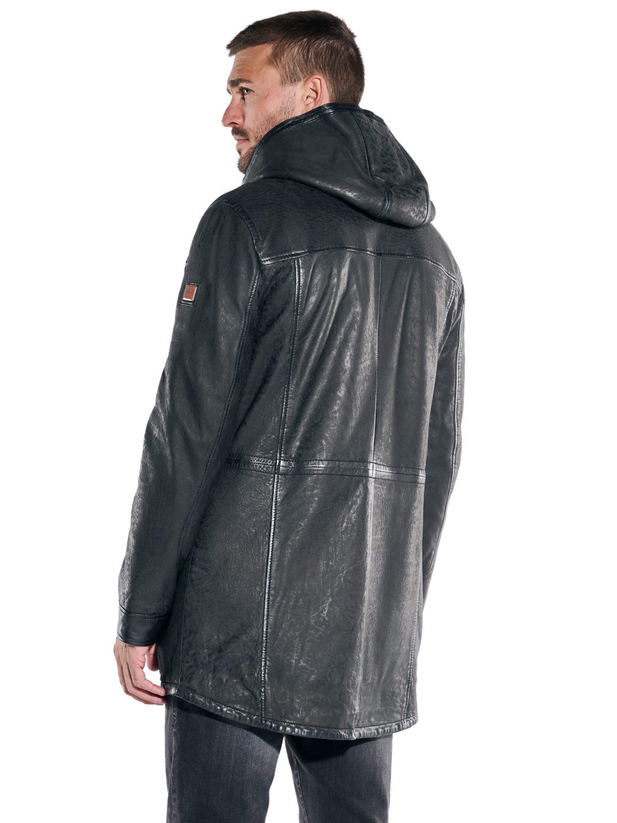 emilio adani Lederjacke emilio adani Herren Lederjacke mit abnehmbarer Kapu günstig online kaufen