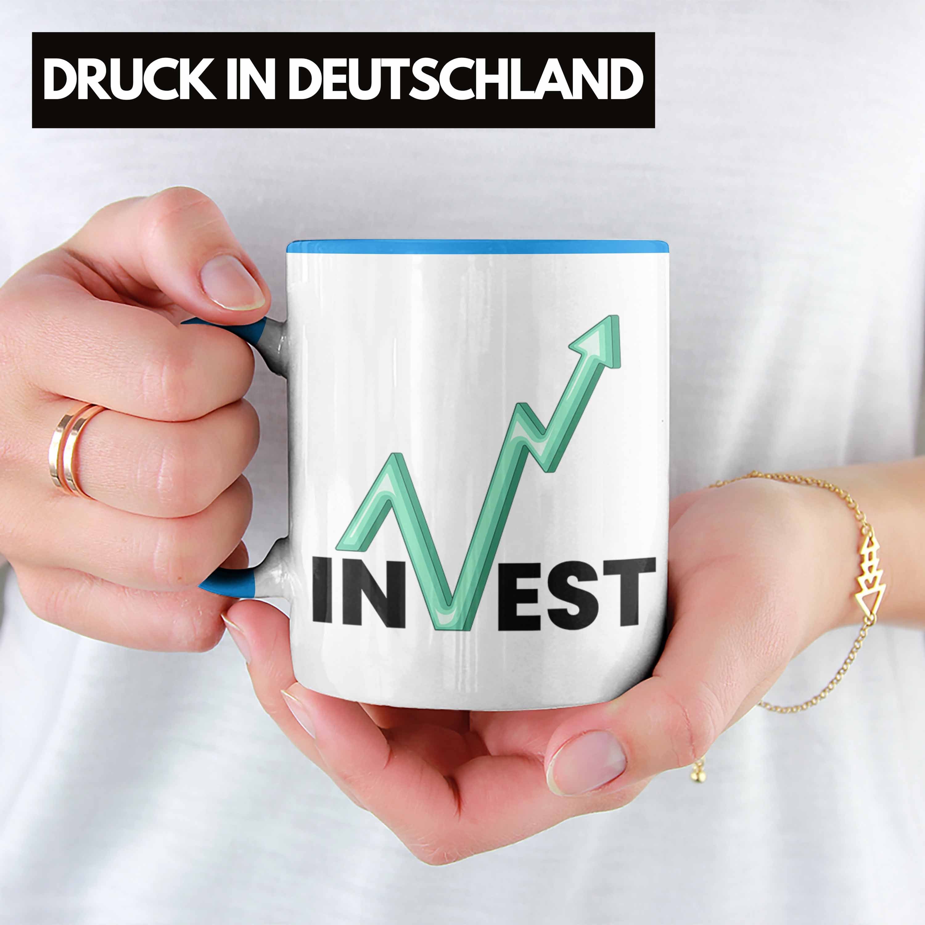 Trader "Invest" Trendation Börsenfans Investment Blau für Tasse Li Tasse Geschenk Aktien und