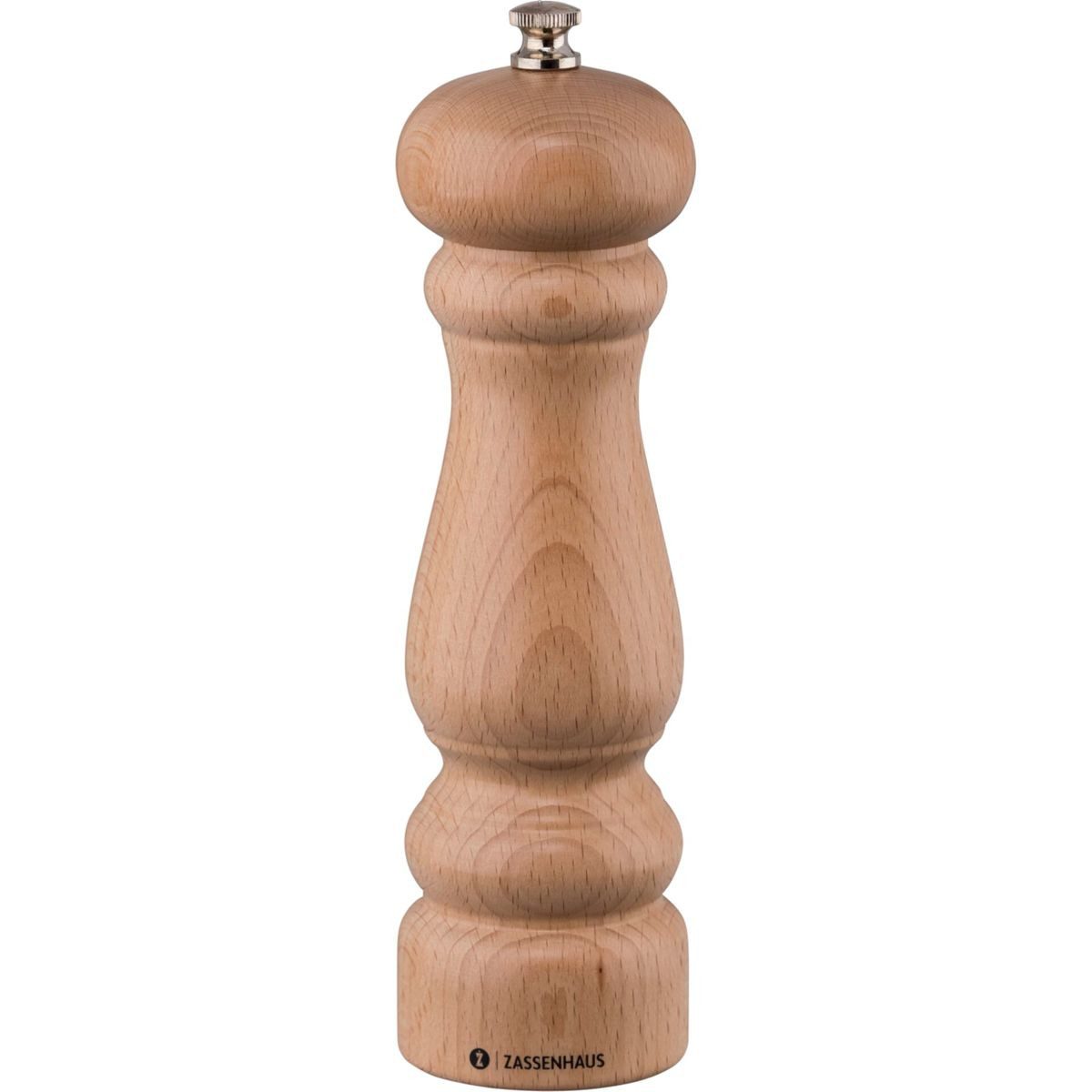 ZASSENHAUS Gewürzmühle Pfeffermühle Potsdam Buchenholz natur, 20 cm