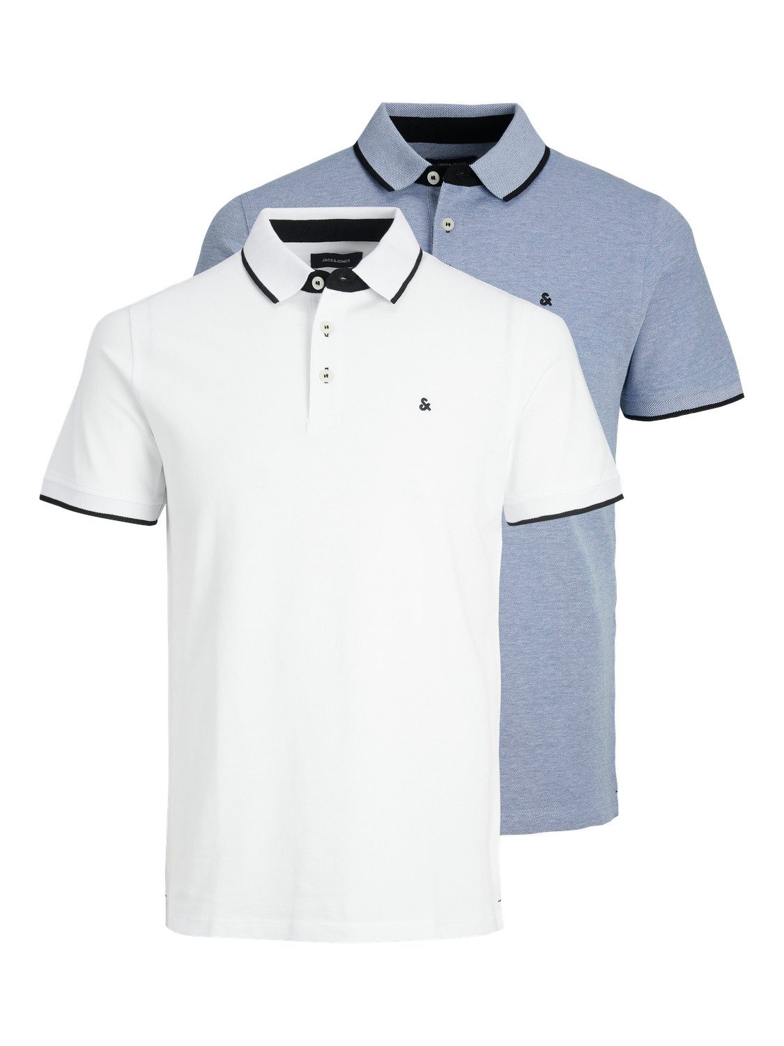 Jack & Jones Poloshirt JJEPAULOS POLO SS 2PK MP NOOS (Packung, 2-tlg., 2er-Pack)