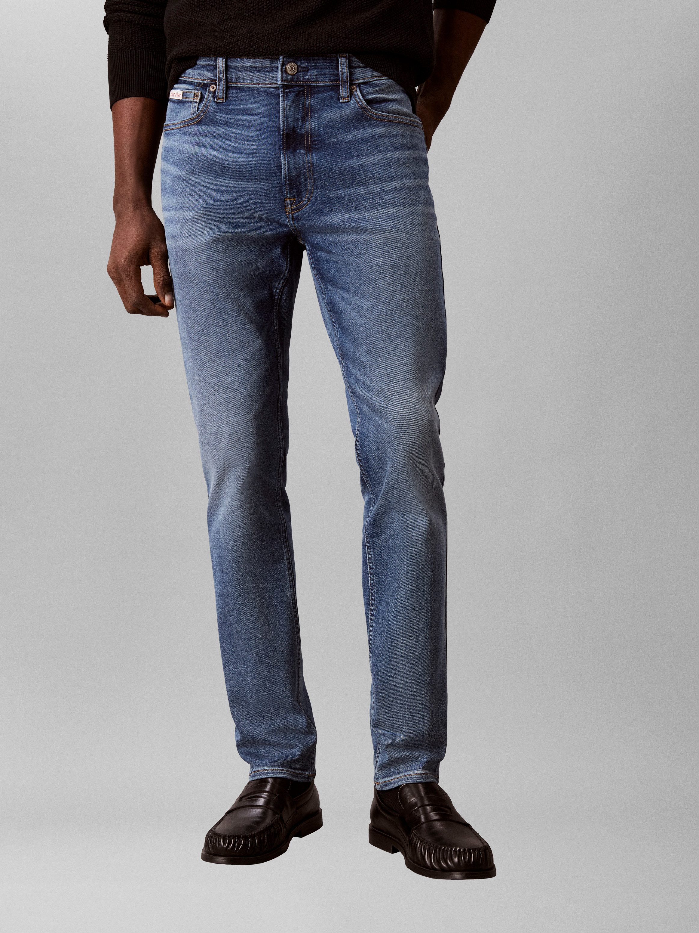 Calvin Klein Jeans Skinny-fit-Jeans SKINNY mit Leder-Badge