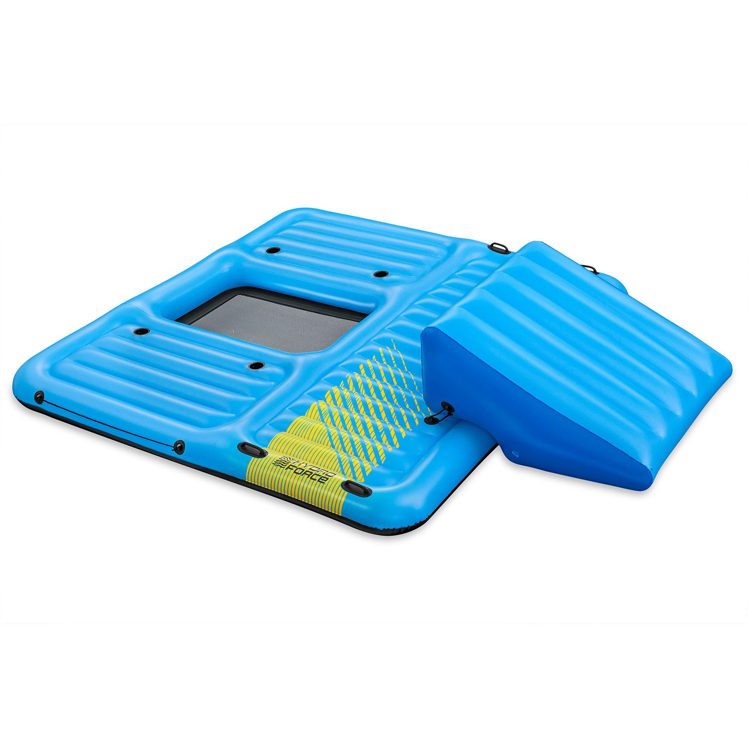 Bestway Badeinsel "Summer Slide" mit Wasserrutsche 376 x 311 cm, (Packung, 1-St., Inklusive Ankertasche und Reparaturflicken)