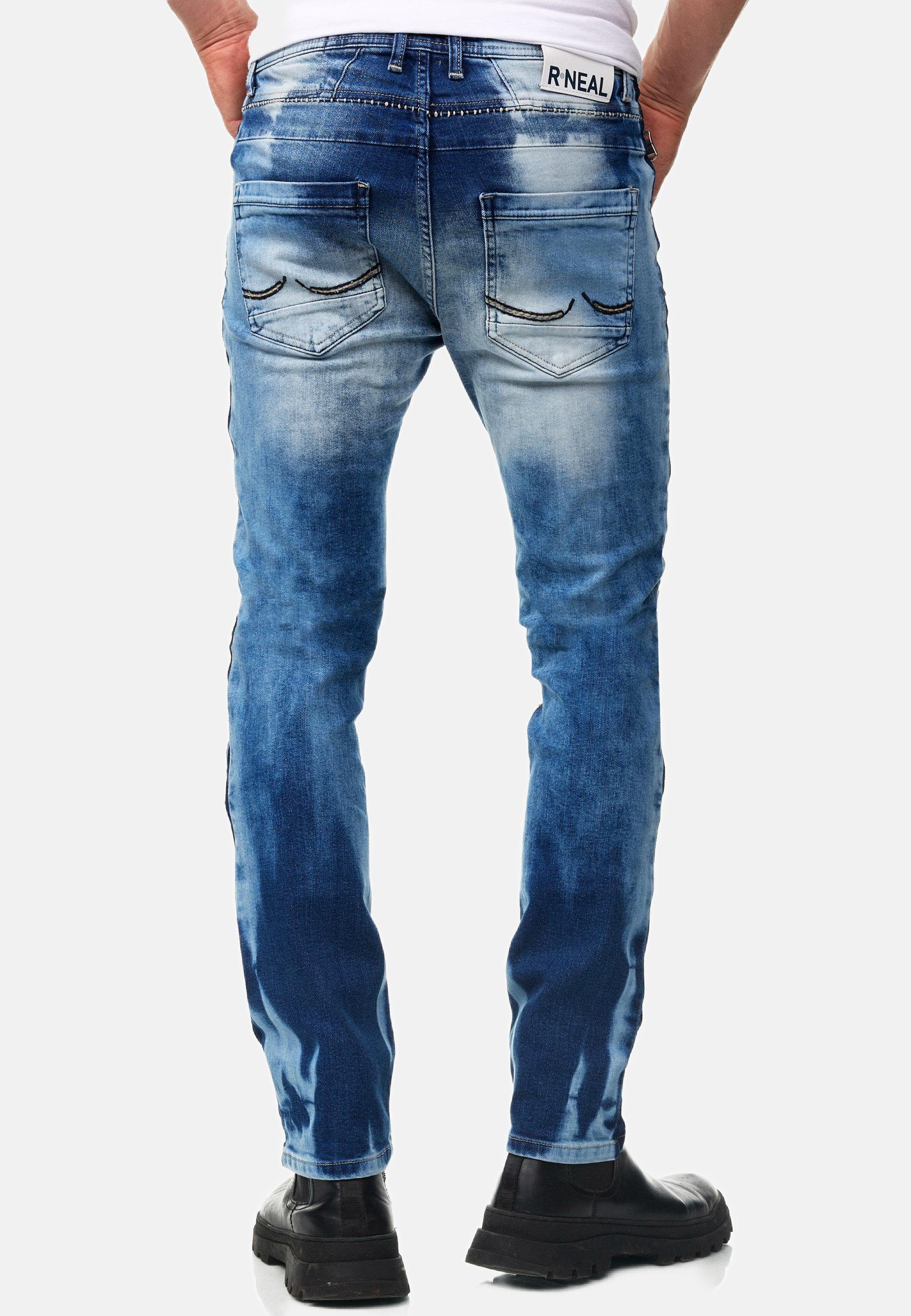 Rusty Neal Used-Look Slim-fit-Jeans blau modischen im MISATO