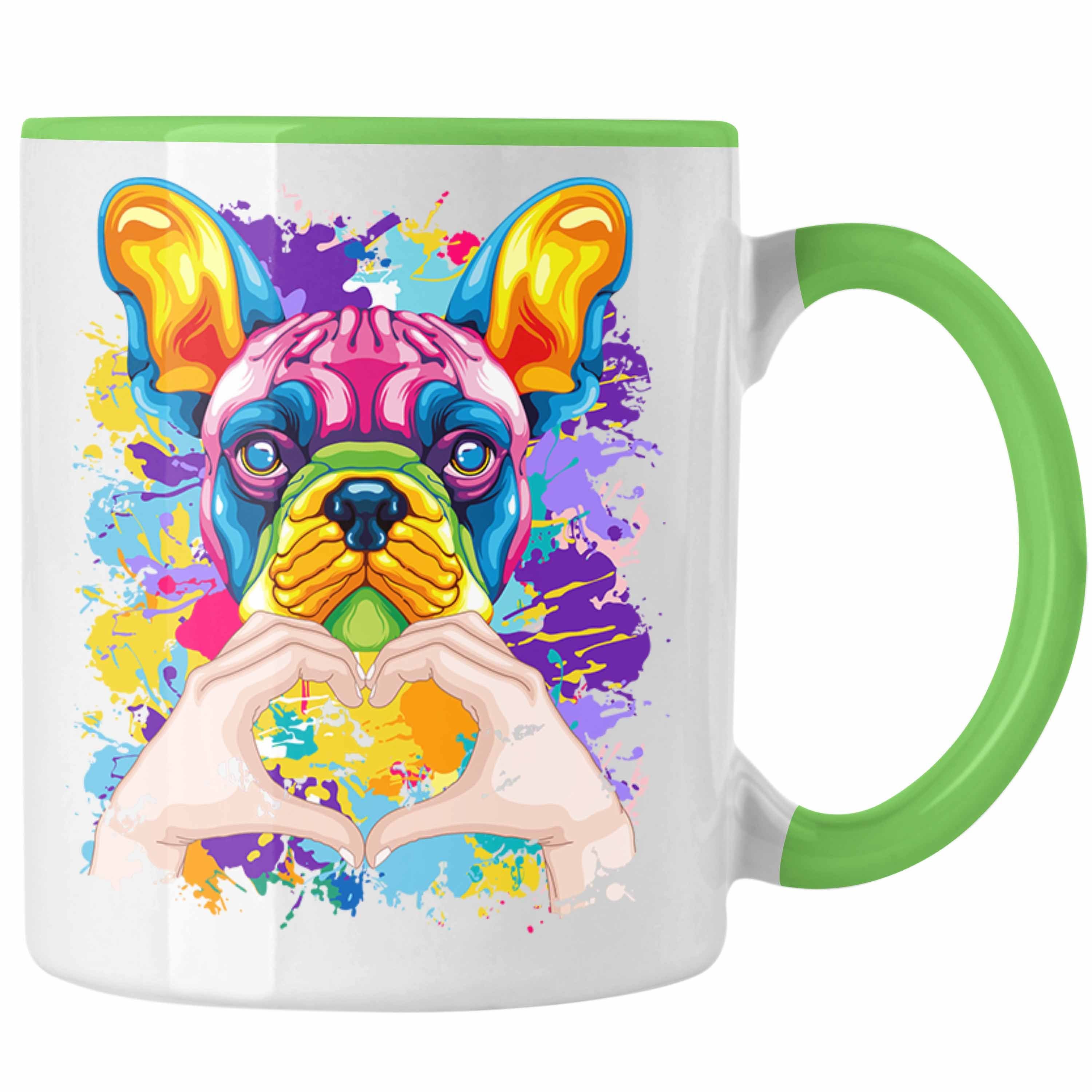 Trendation Tasse Französische Bulldogge Besitzer Farbe Love Tasse Geschenk Lustiger Spr Grün