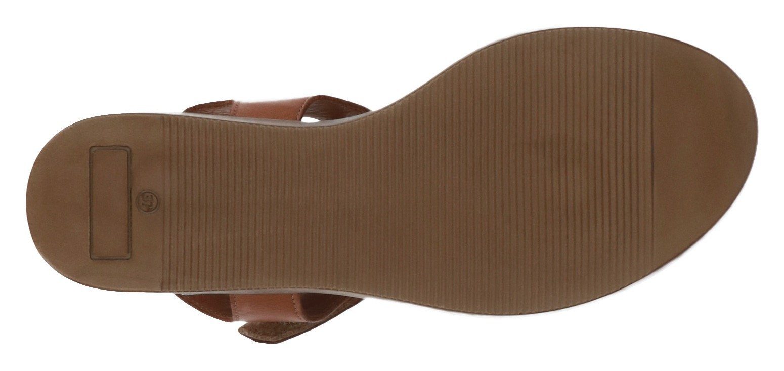 Sandale klassischer Caprice Optik in cognac-offwhite