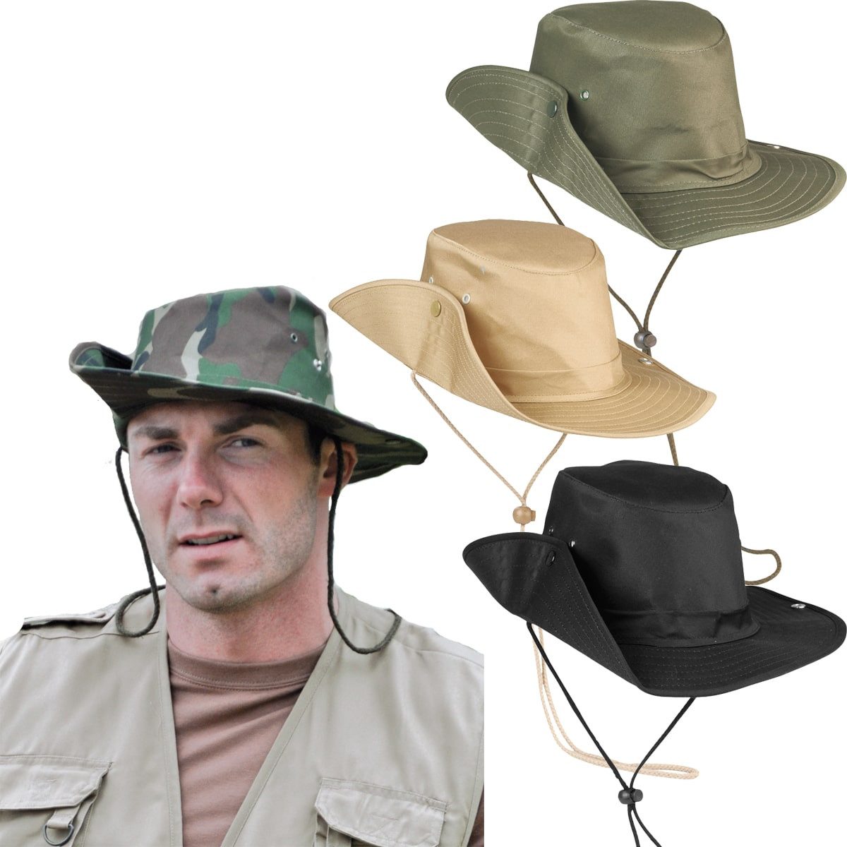 Mil-Tec Outdoorhut Militär Buschhut mit Druckknopf günstig online kaufen