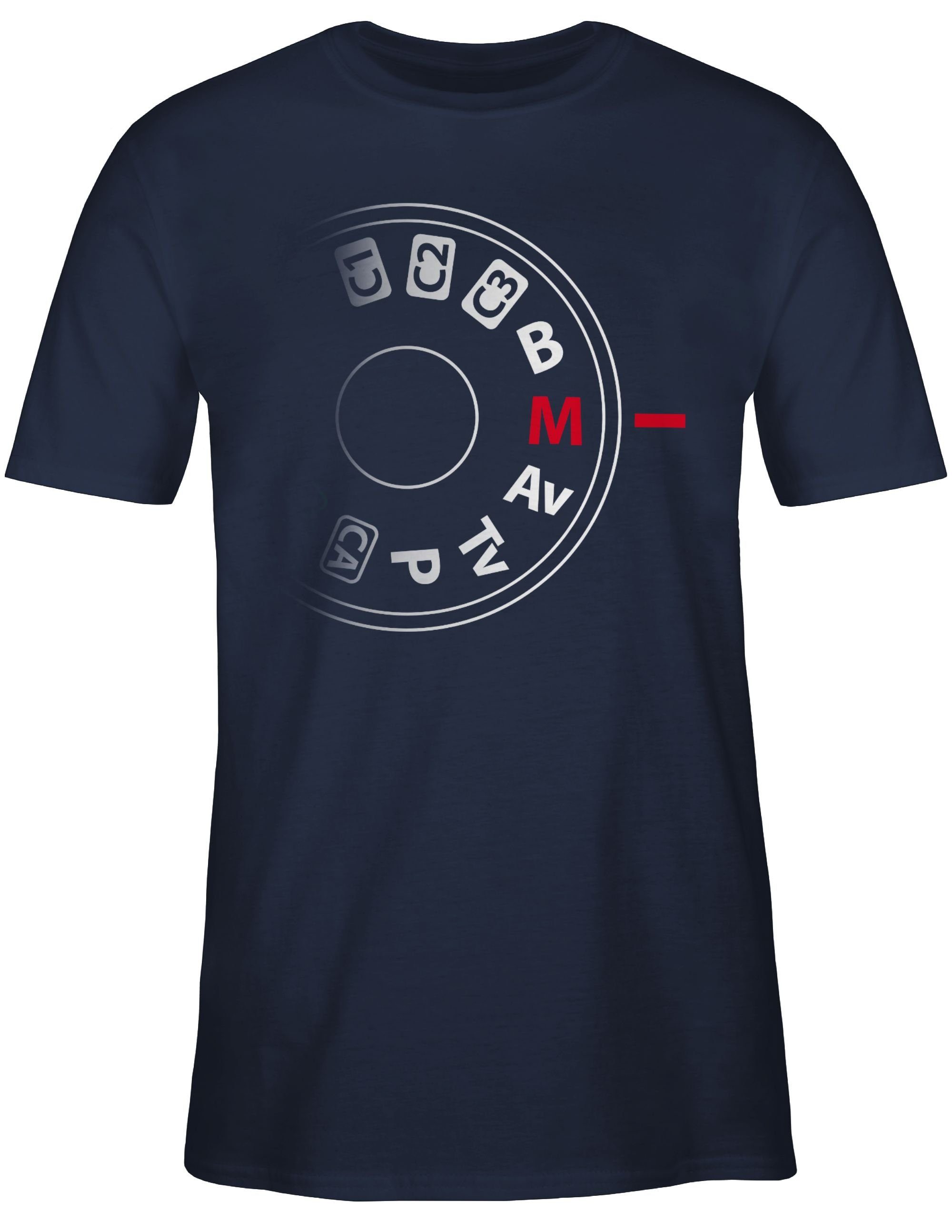 Fotografie Shirtracer Zubehör Fotografie Geschenk 03 Navy Fotografen Einstellrad Blau Kamera Fotograf T-Shirt