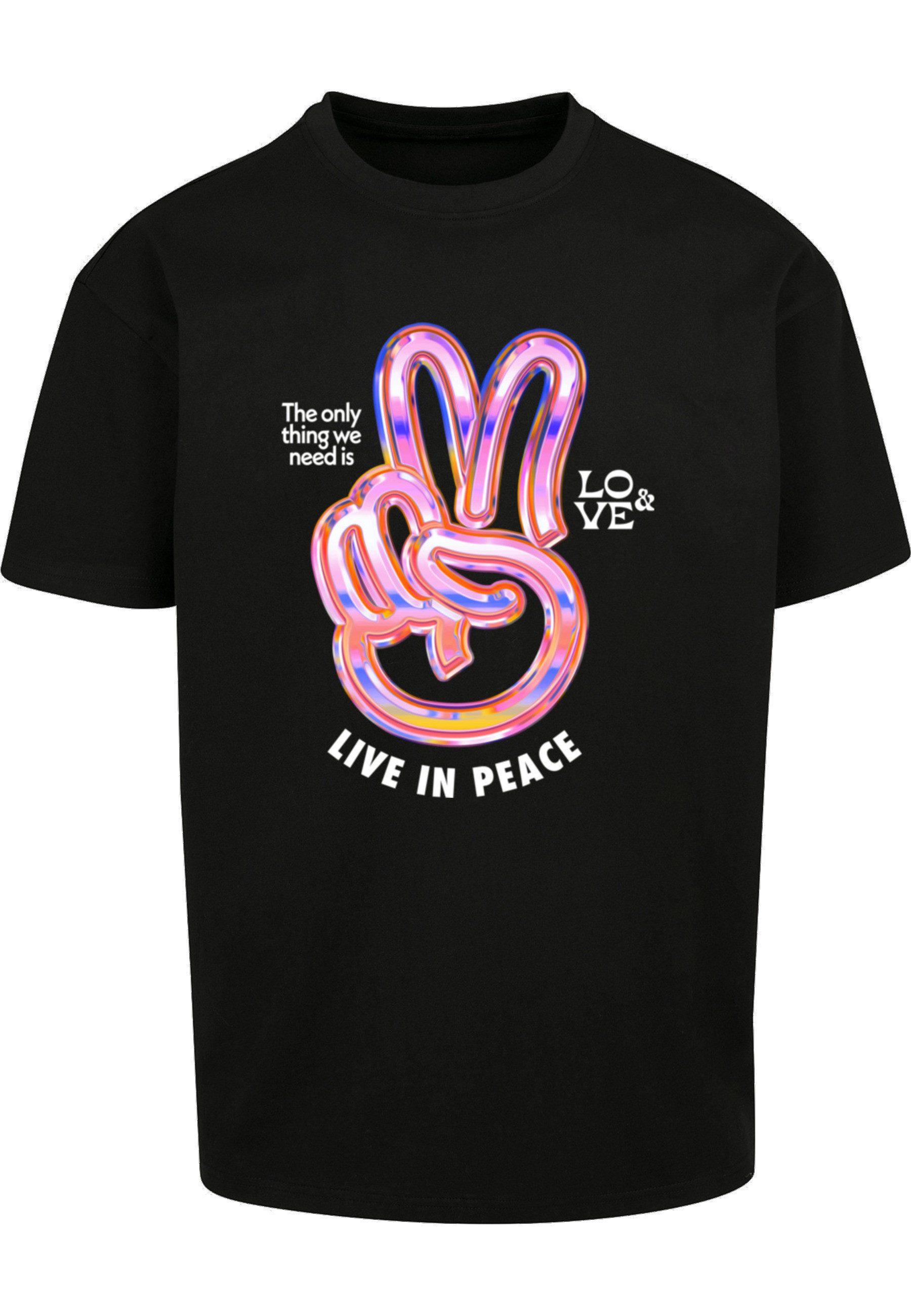 Kurzarmshirt Upscale by Mister Tee Unisex Live in Peace Oversize Tee