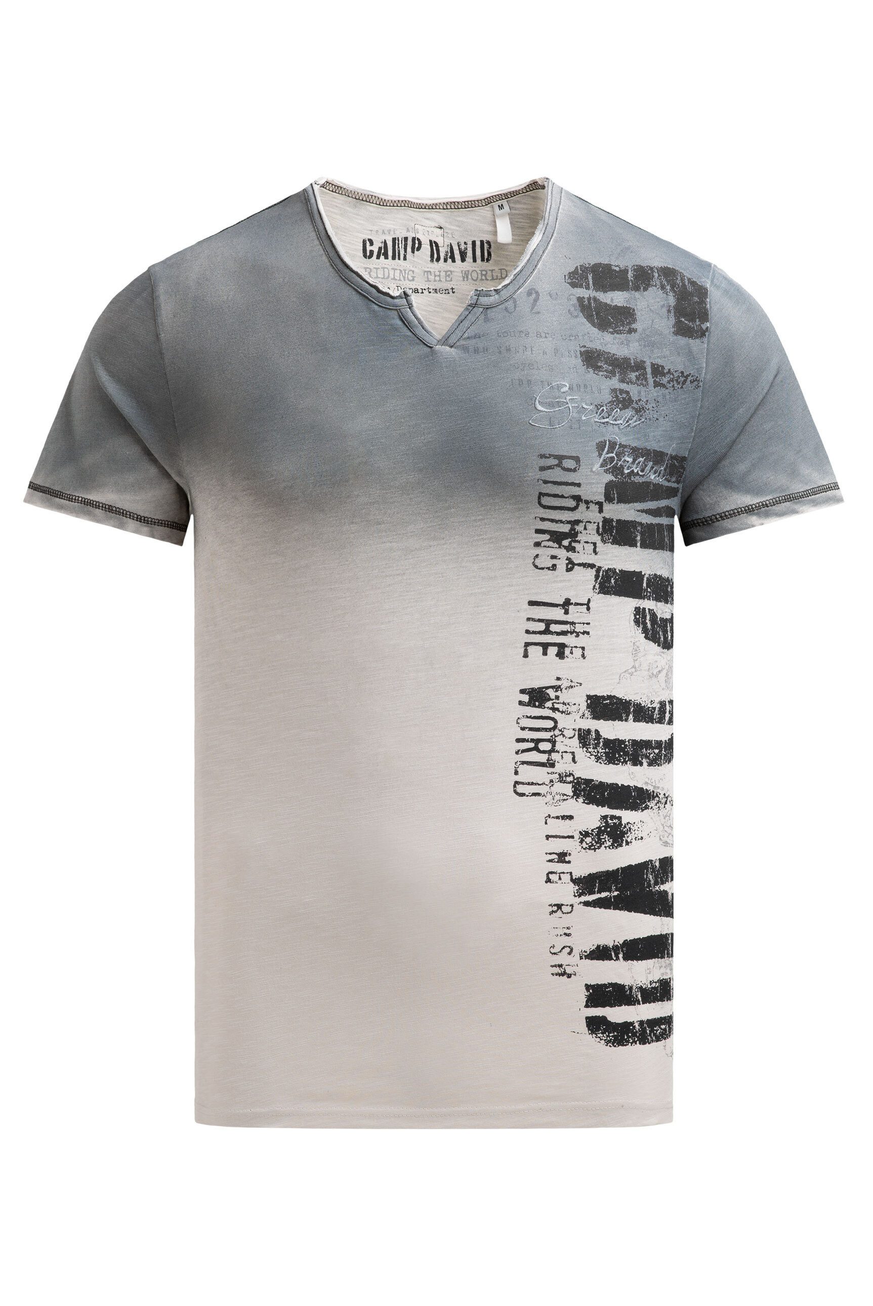 CAMP DAVID Rundhalsshirt mit Used-Kanten günstig online kaufen