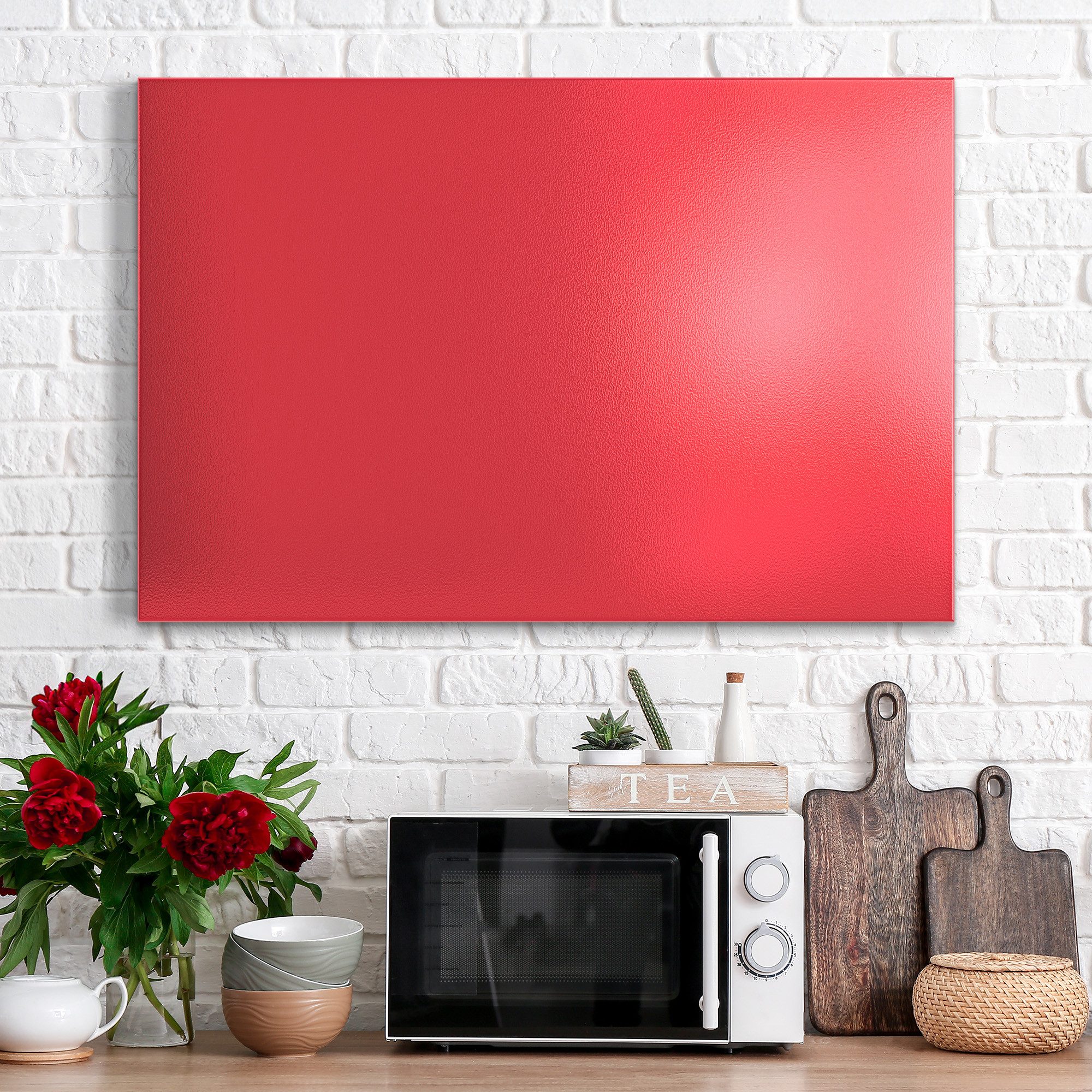DEQORI Magnettafel 'Unifarben - Rot', Metall Whiteboard für alle Magnete, Magnetboard magnetisch