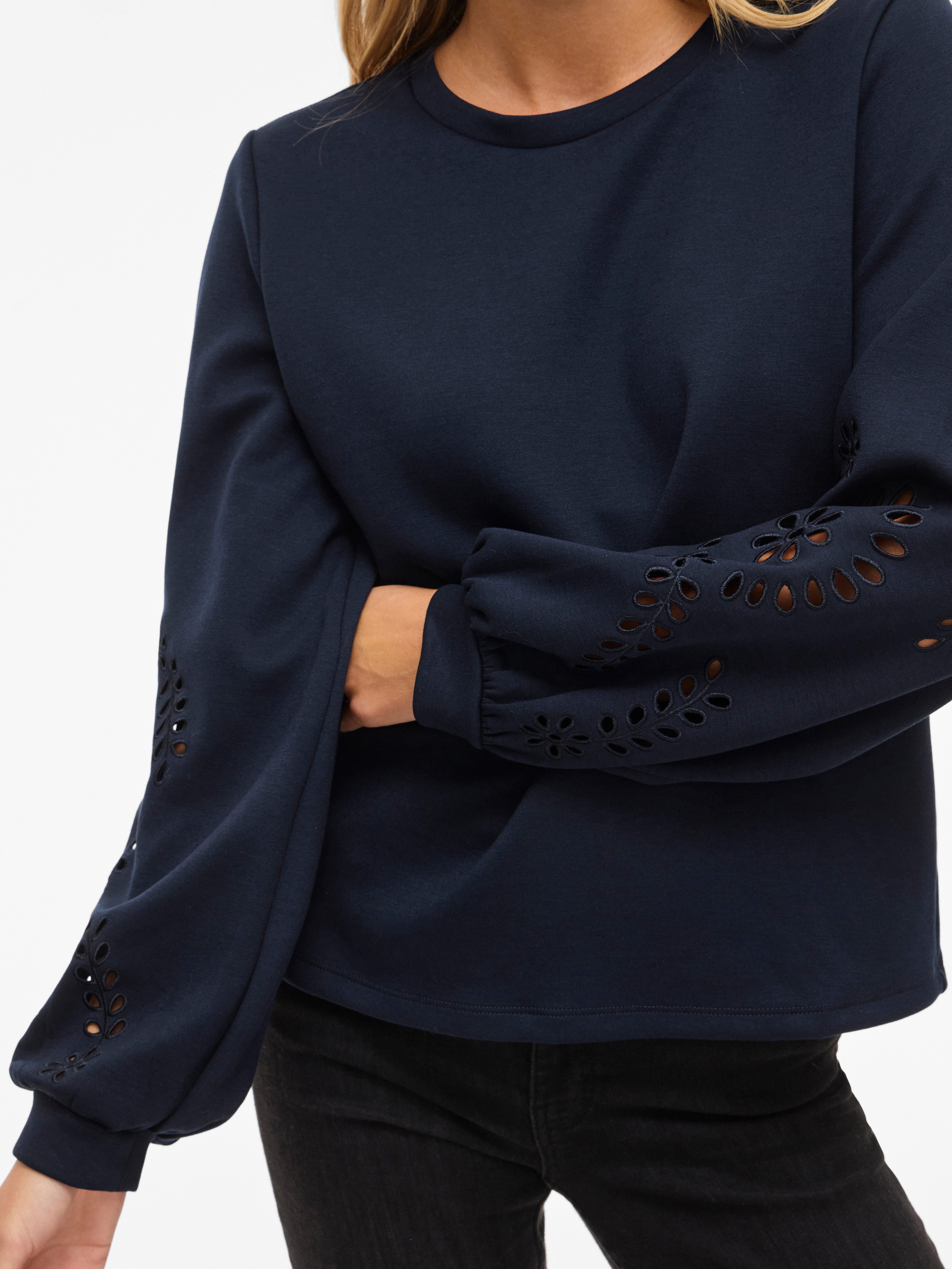 Vila Sweatshirt VISANDY L/S DETAIL SWEAT TOP - NOOS Viskosemischung, regular fit