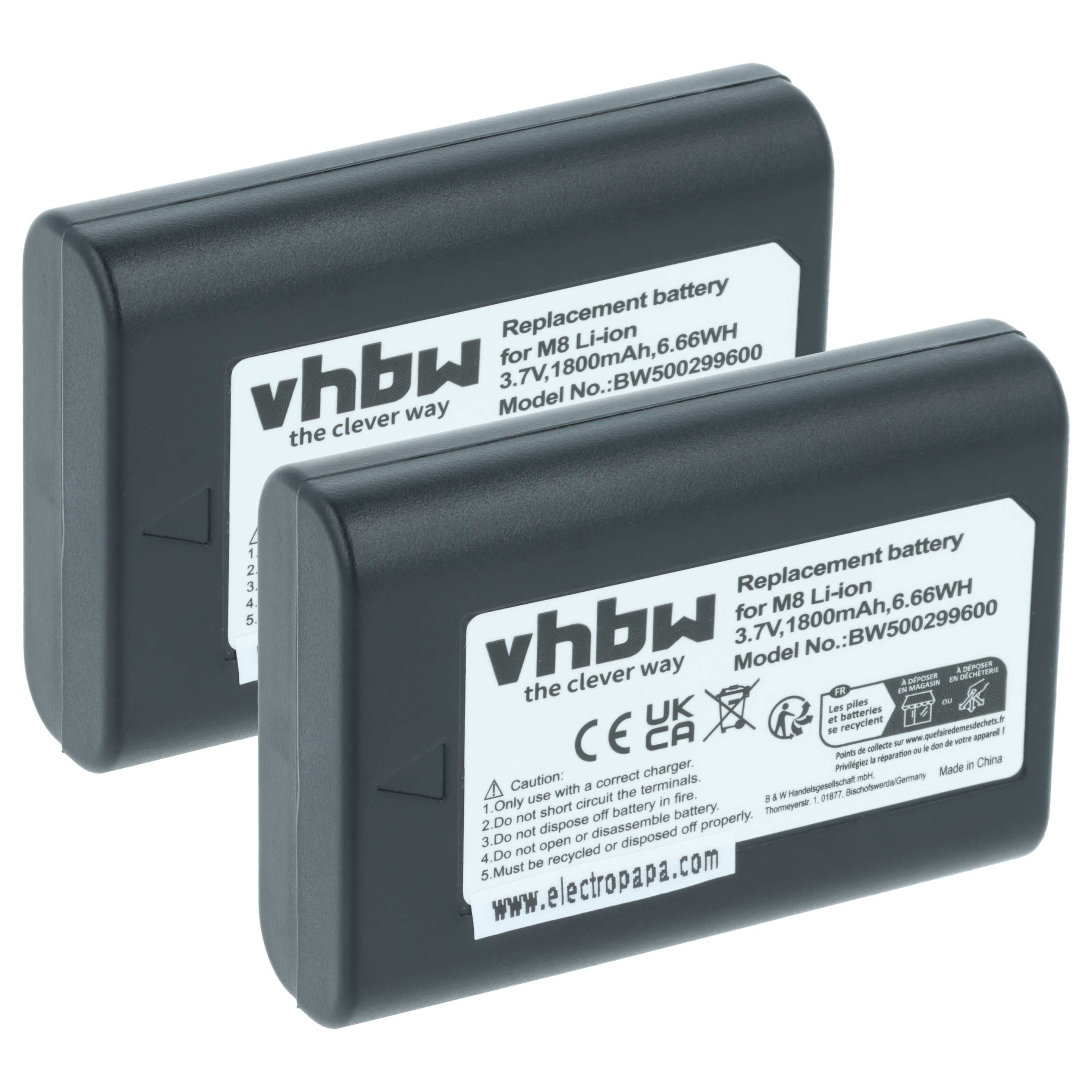 vhbw Akku Ersatz für Leica BLI-312, 14464, BP-SCL1 für Foto / Kompaktkamera Kamera-Akku Akku Li-Ion 1800 mAh (3,7 V, 2 St), Leistungsfähige Austausch-Akkus für Digitalkamera, Spiegelreflexkamera