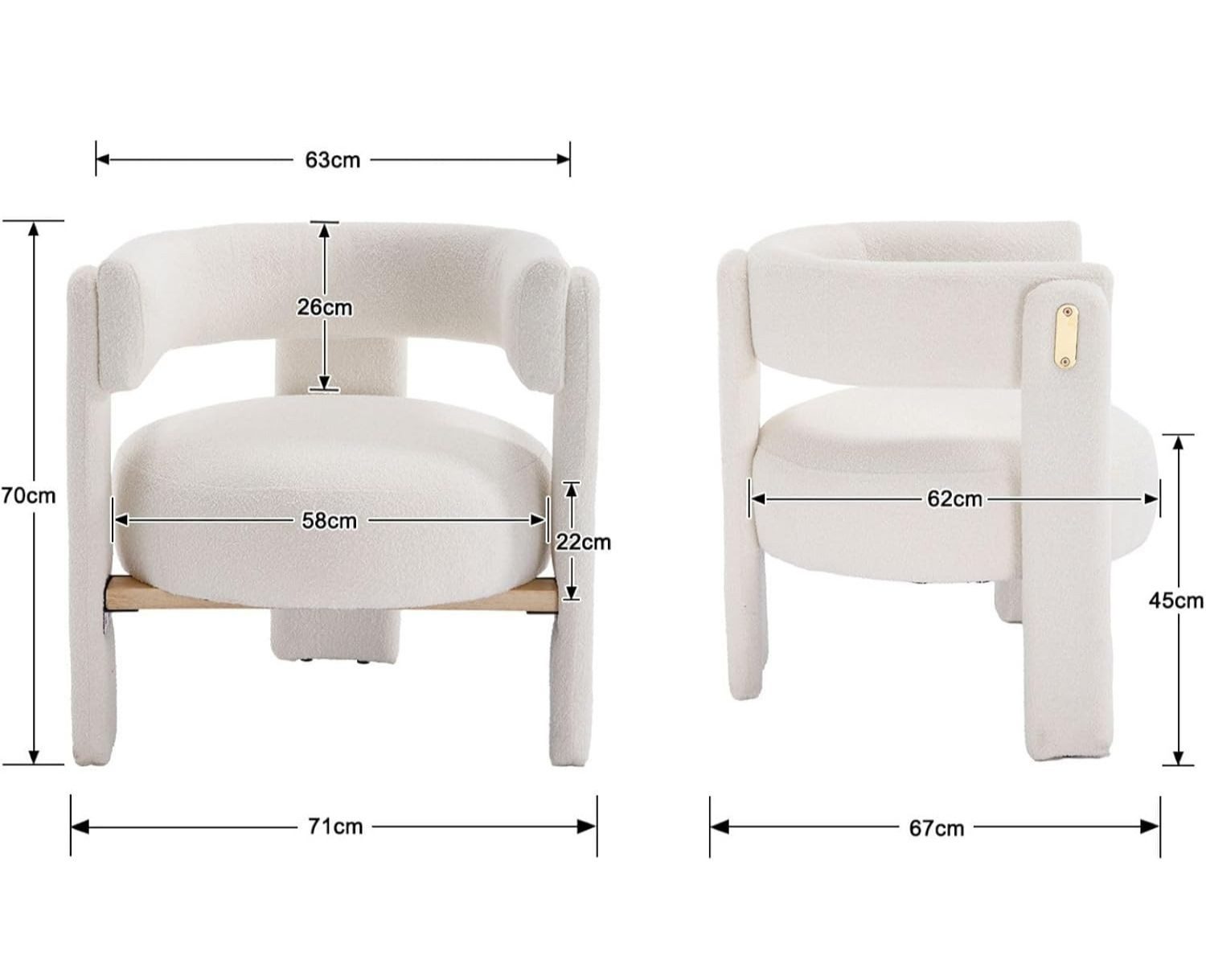 WAHSON OFFICE CHAIRS Ohrensessel Moderner Loungesessel mit hoher Rückenlehne für Wohn- & Schlafzimmer